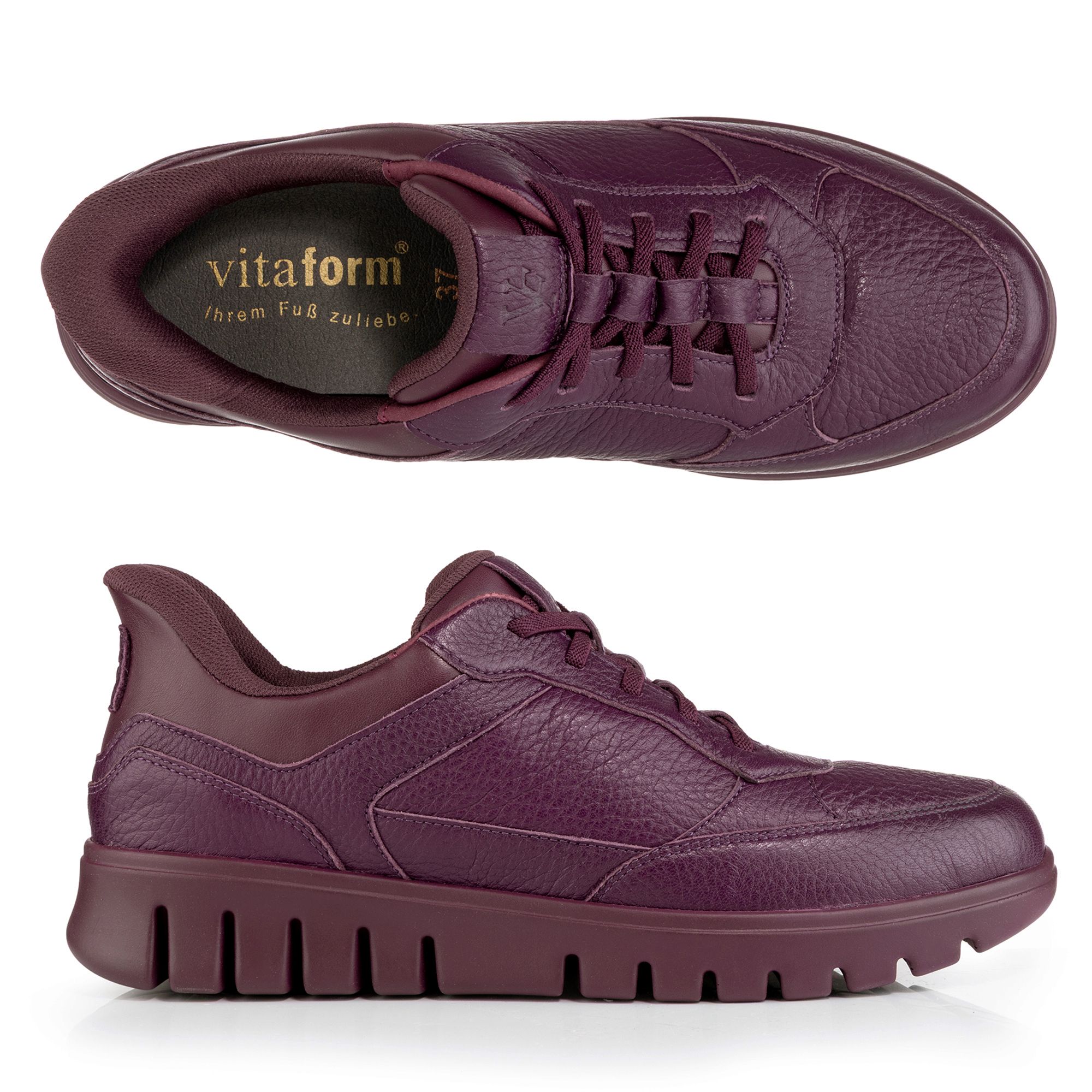 VITAFORM Damen-Sneaker Hirschleder Komforteinstieg Flexsohle