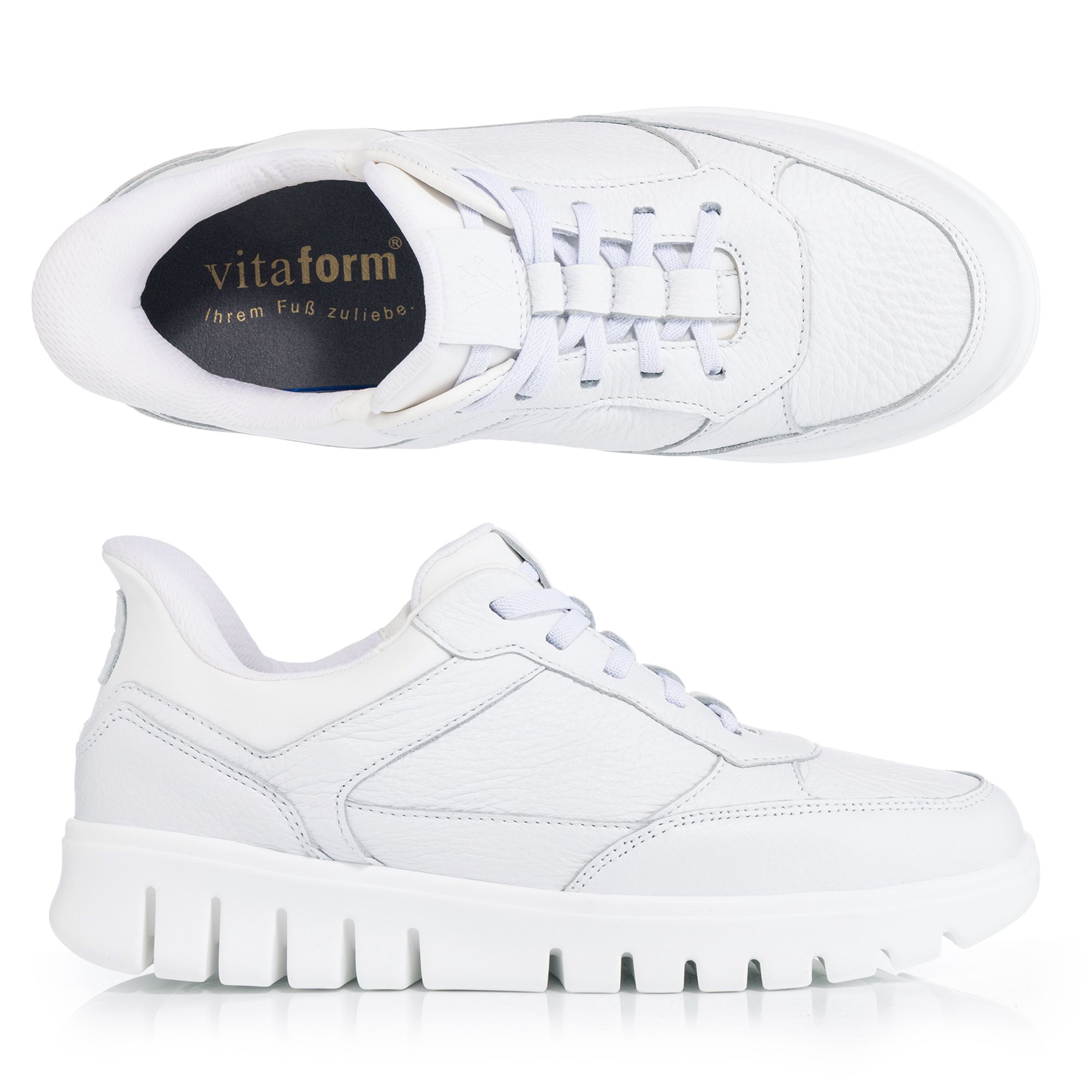 VITAFORM Damen-Sneaker Hirschleder Komforteinstieg Flexsohle