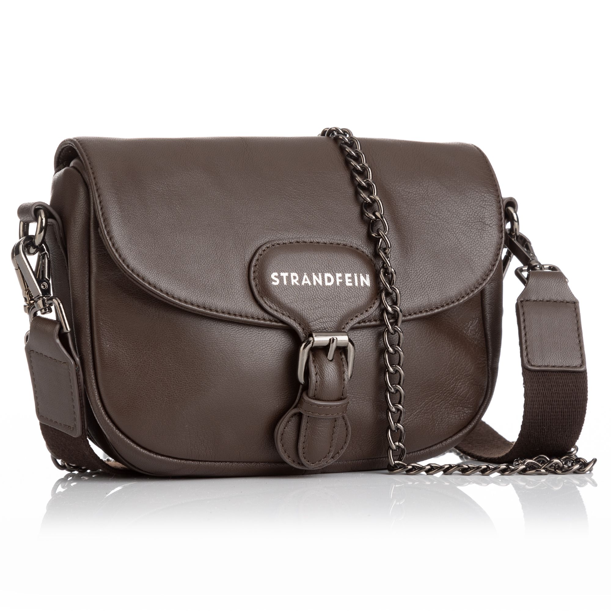 STRANDFEIN Umhängetasche echt Leder diverse Fächer 2 Trageriemen
