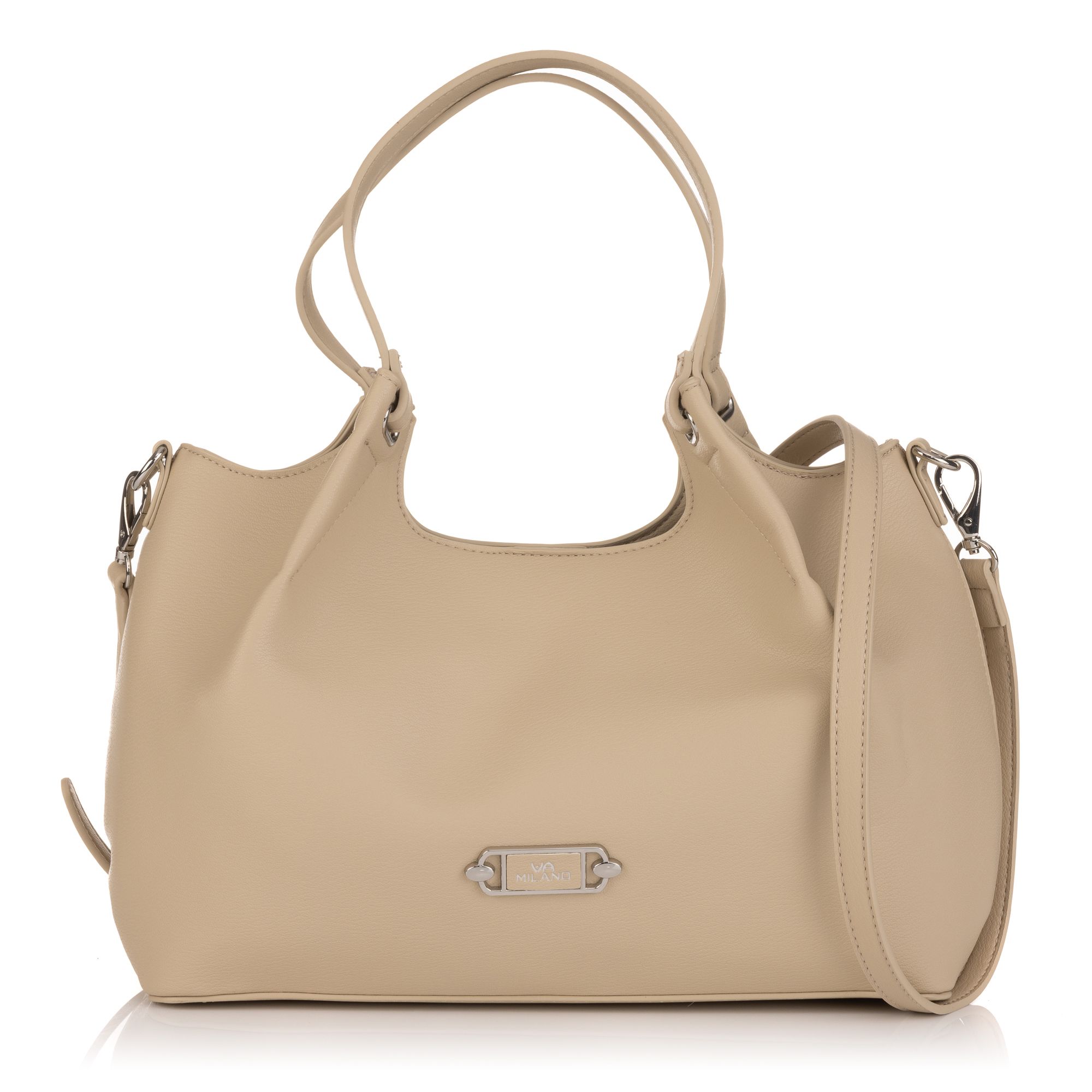 VIA MILANO Henkeltasche Leder-Optik diverse Fächer verstellbarer Riemen