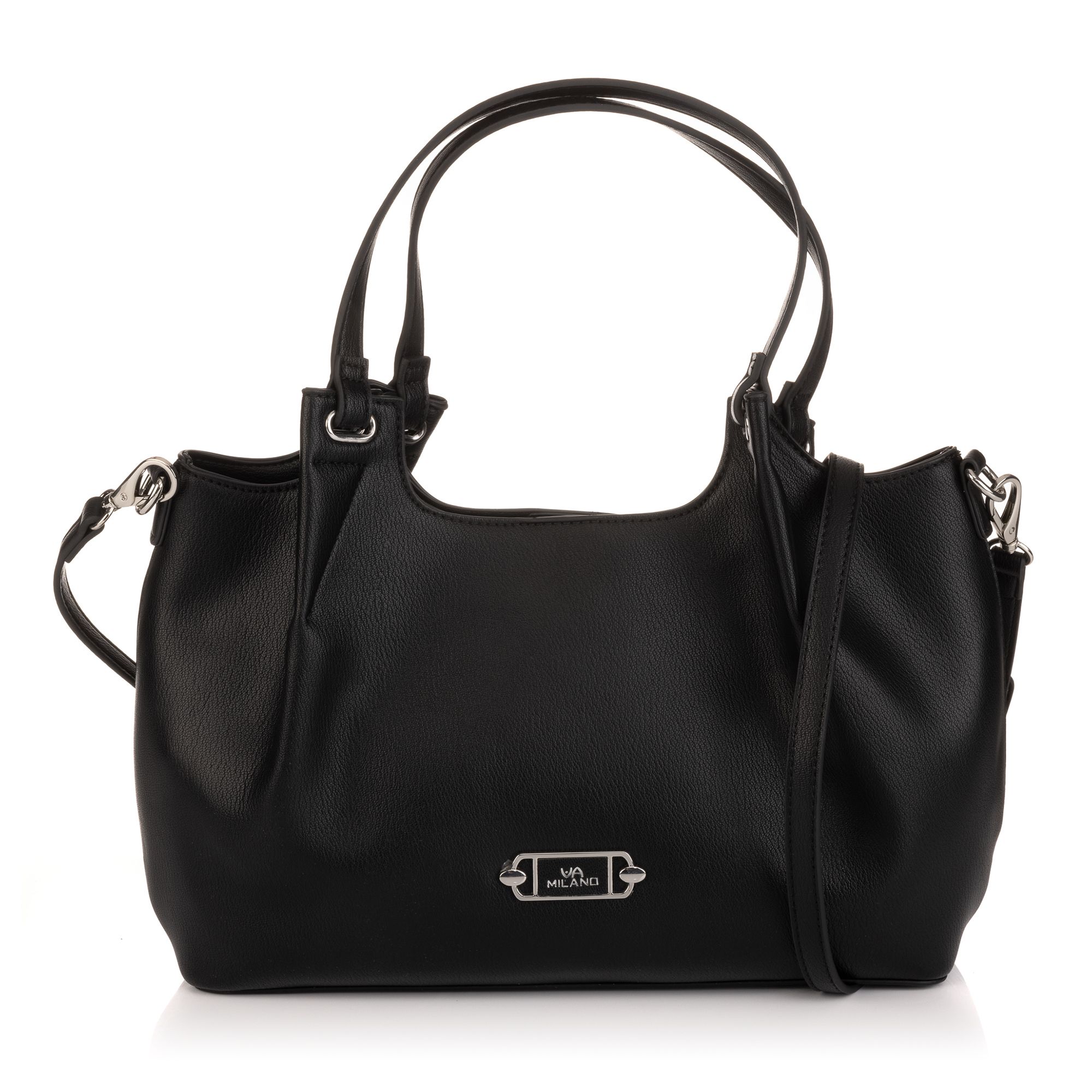 VIA MILANO Henkeltasche Leder-Optik diverse Fächer verstellbarer Riemen