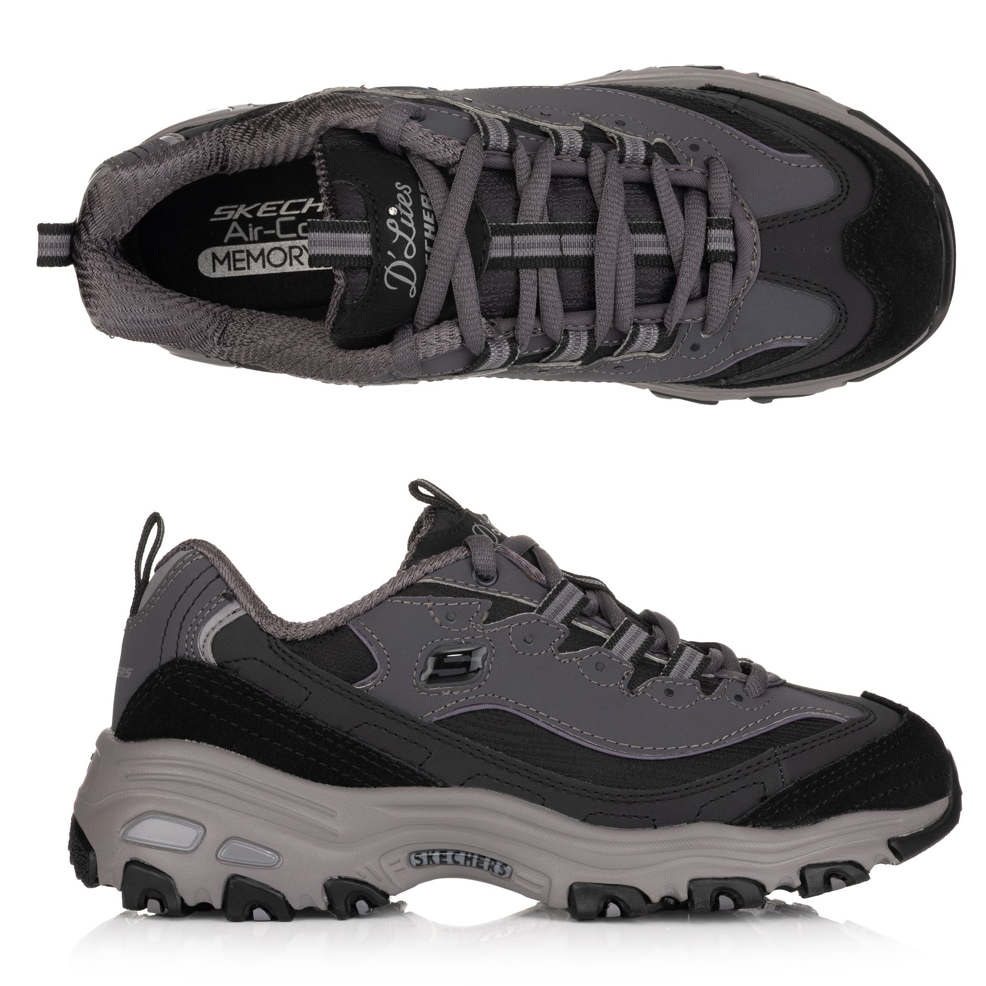 SKECHERS Damen-Sneaker D'Lites Materialmix Memory Foam