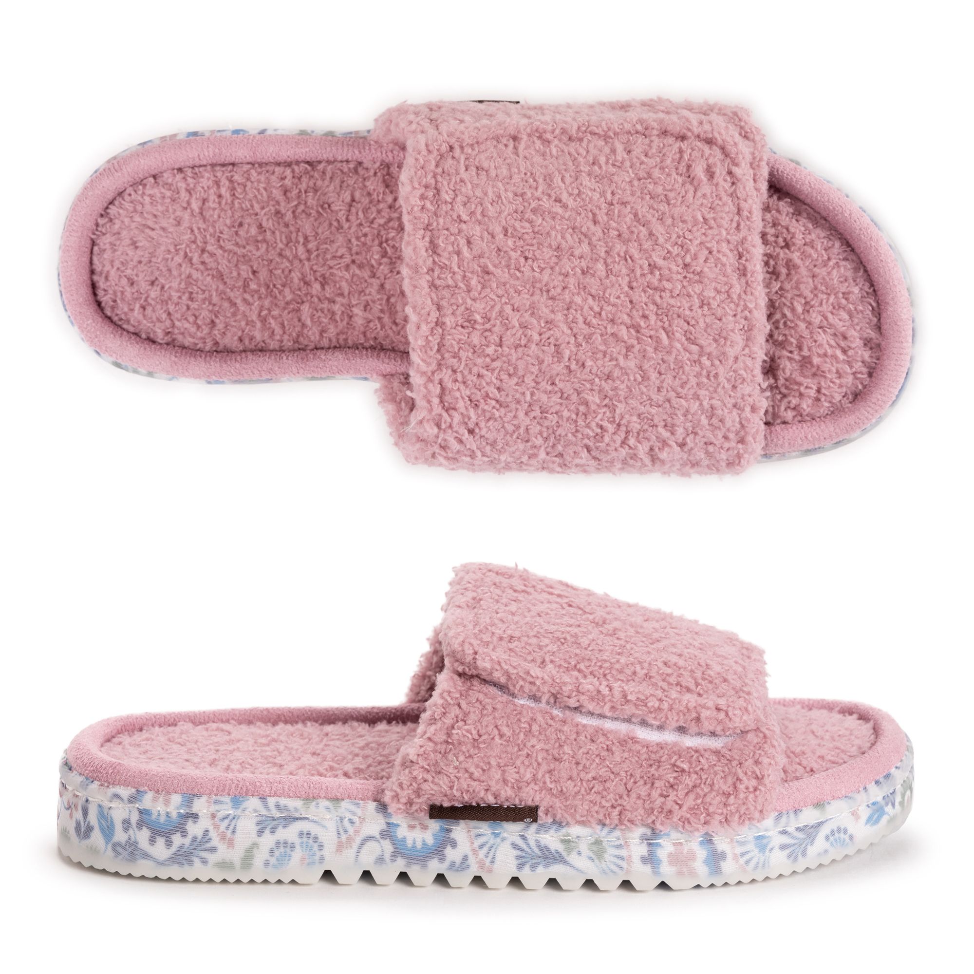 MUK LUKs Damen Hausschuh/ Wellness Pantolette Frottee waschbar