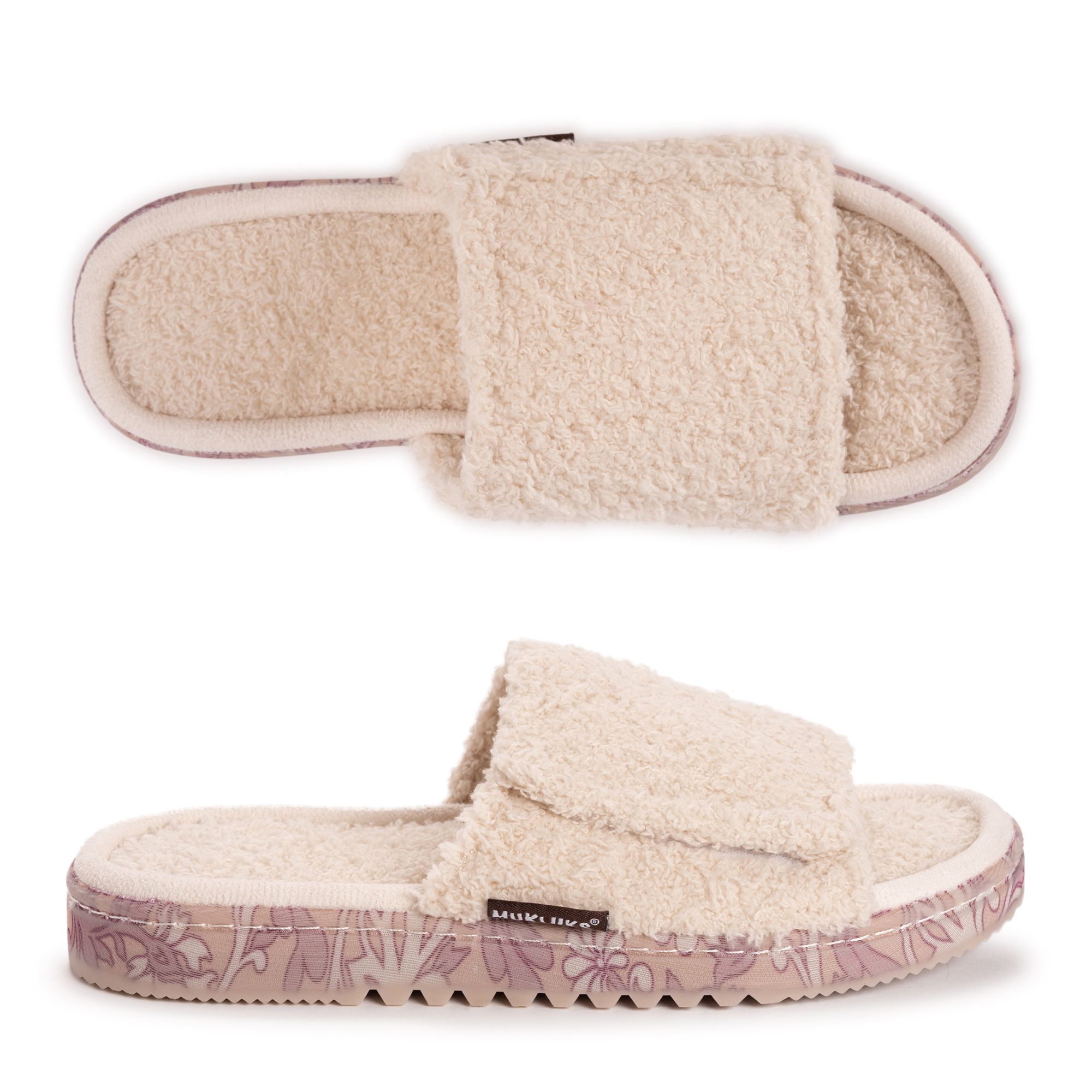 MUK LUKs Damen Hausschuh/ Wellness Pantolette Frottee waschbar