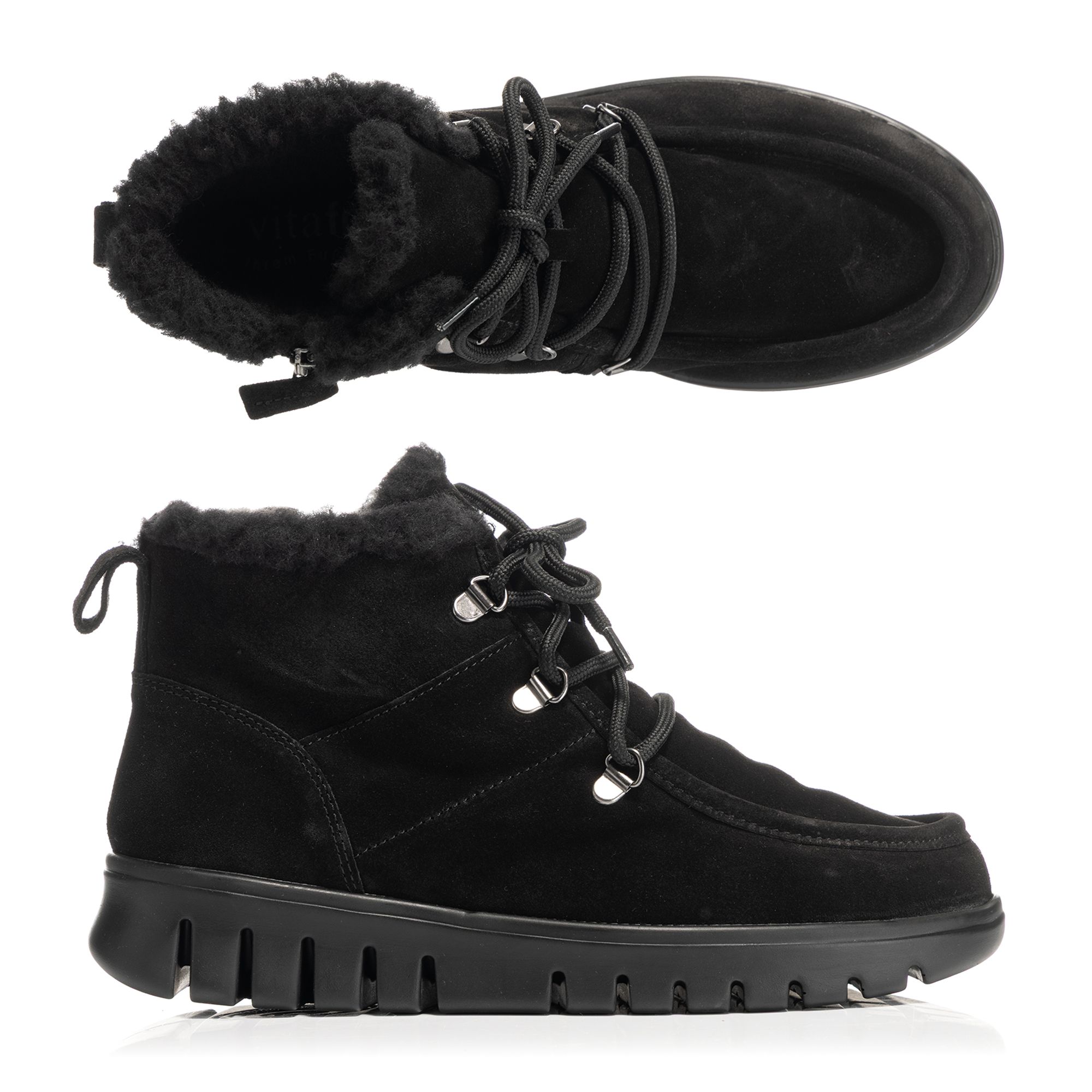 VITAFORM Damen-Stiefel Veloursleder Warmfutter Flexsohle
