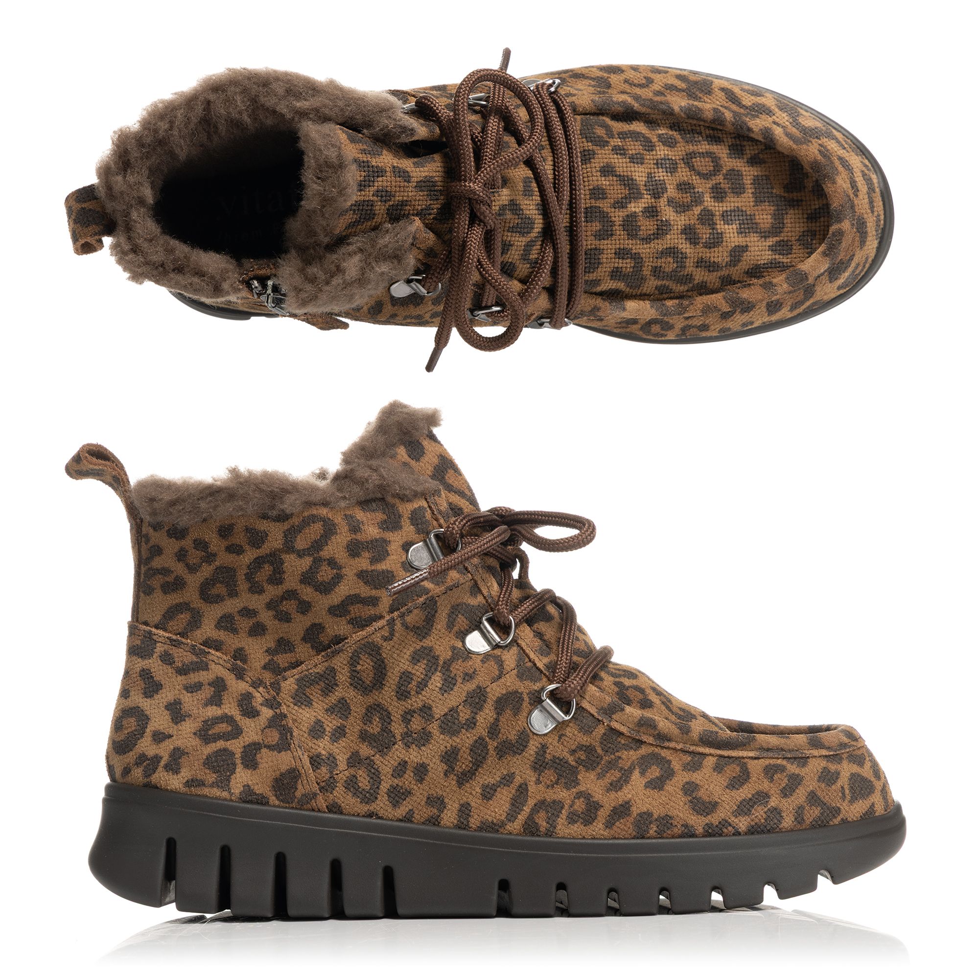 VITAFORM Damen-Stiefel Veloursleder Warmfutter Flexsohle