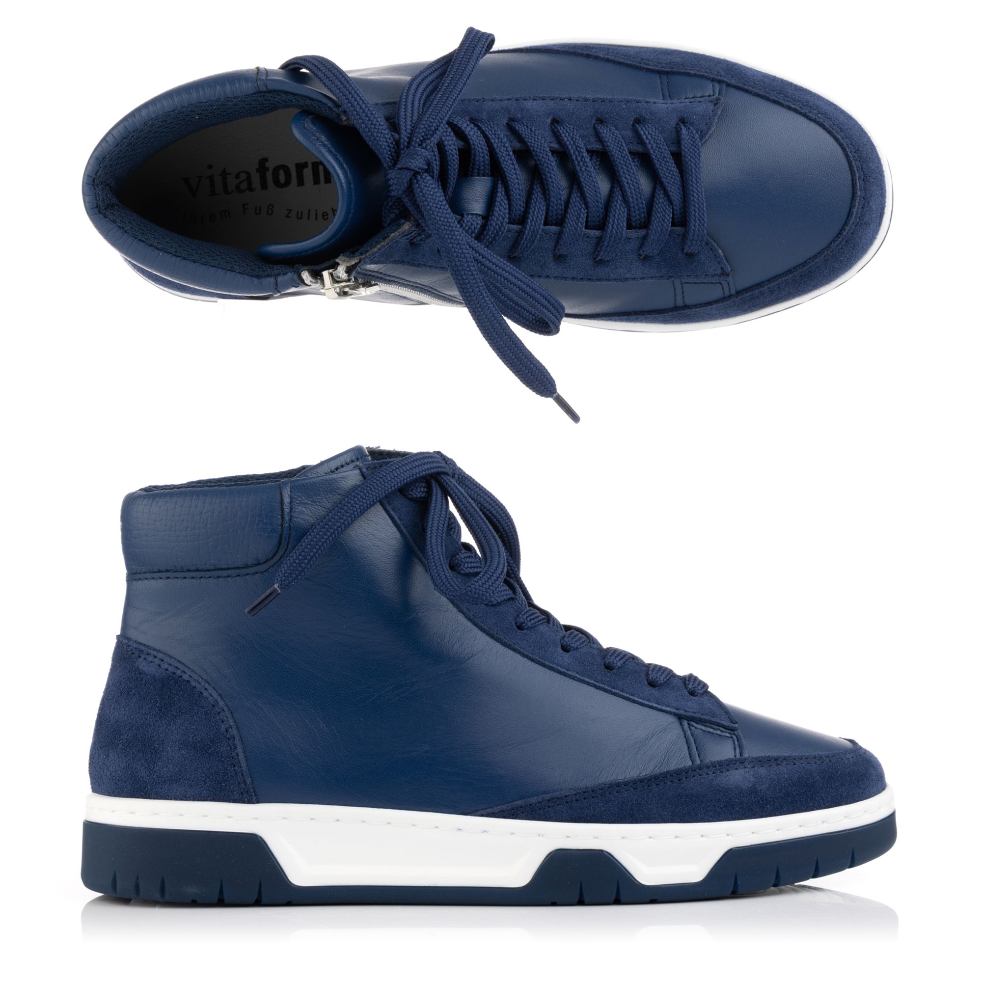 VITAFORM Damen-Hightopsneaker echt Leder Reißverschluss Sohle Marla