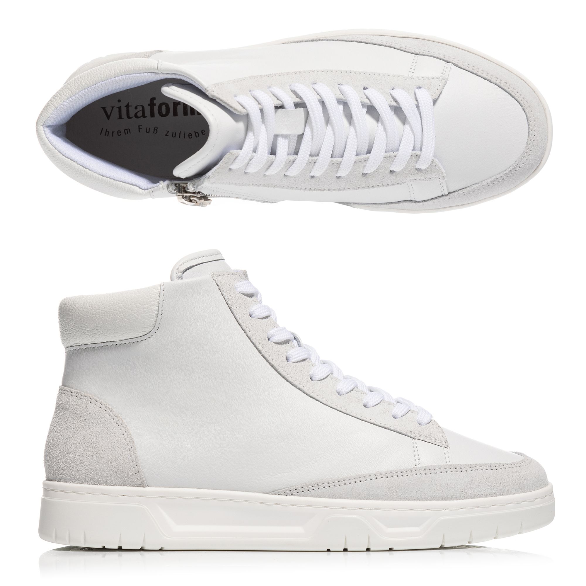 VITAFORM Damen-Hightopsneaker echt Leder Reißverschluss Sohle Marla