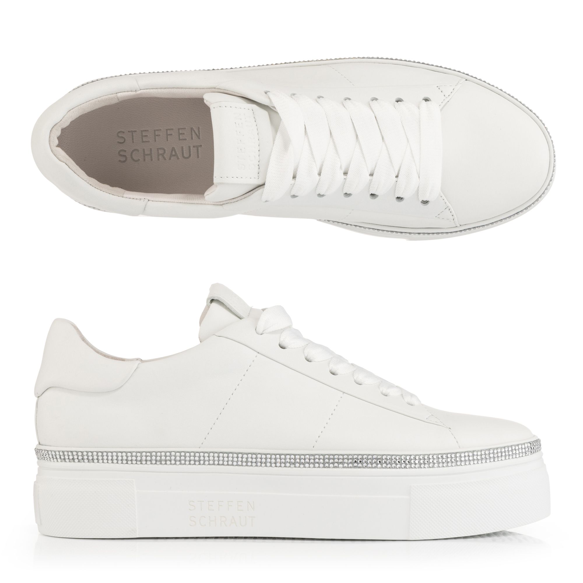 STEFFEN SCHRAUT by Kennel & Schmenger Damen-Sneaker echt Leder Strass-Detail