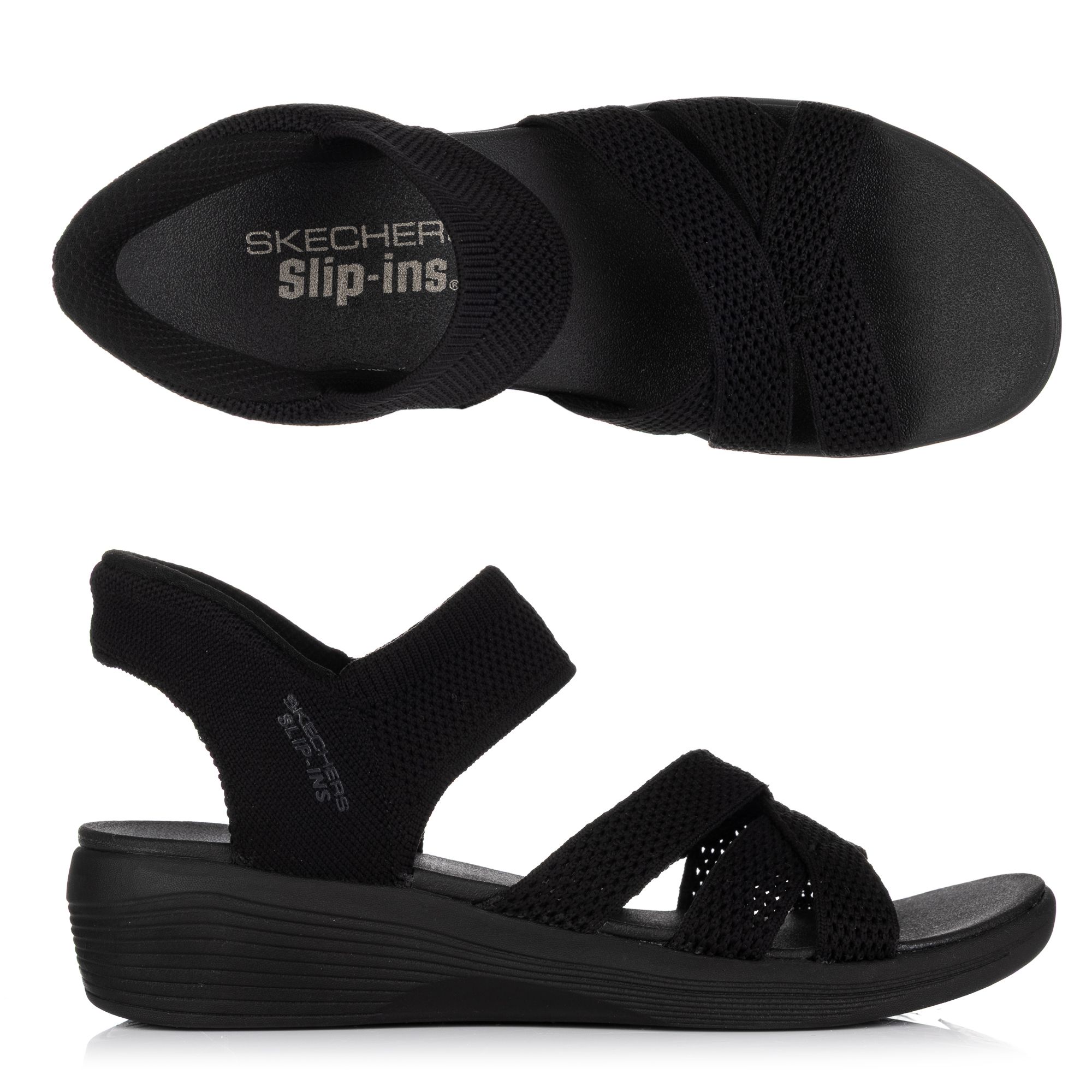 SKECHERS Damen-Sandale Arya Cooling Off Strick Hands Free Slip-ins®