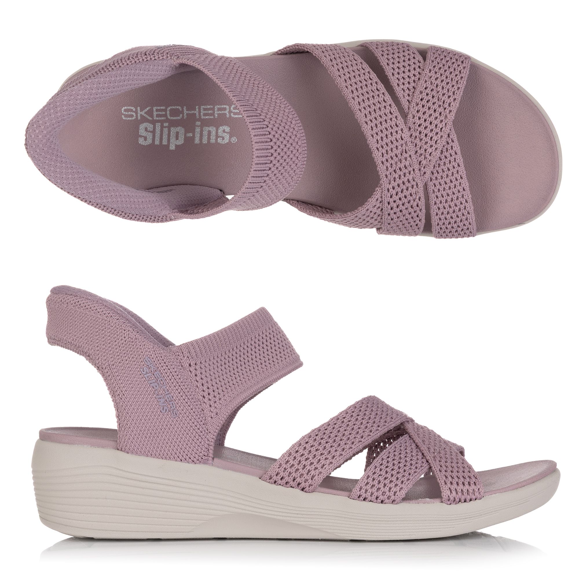SKECHERS Damen-Sandale Arya Cooling Off Strick Hands Free Slip-ins®