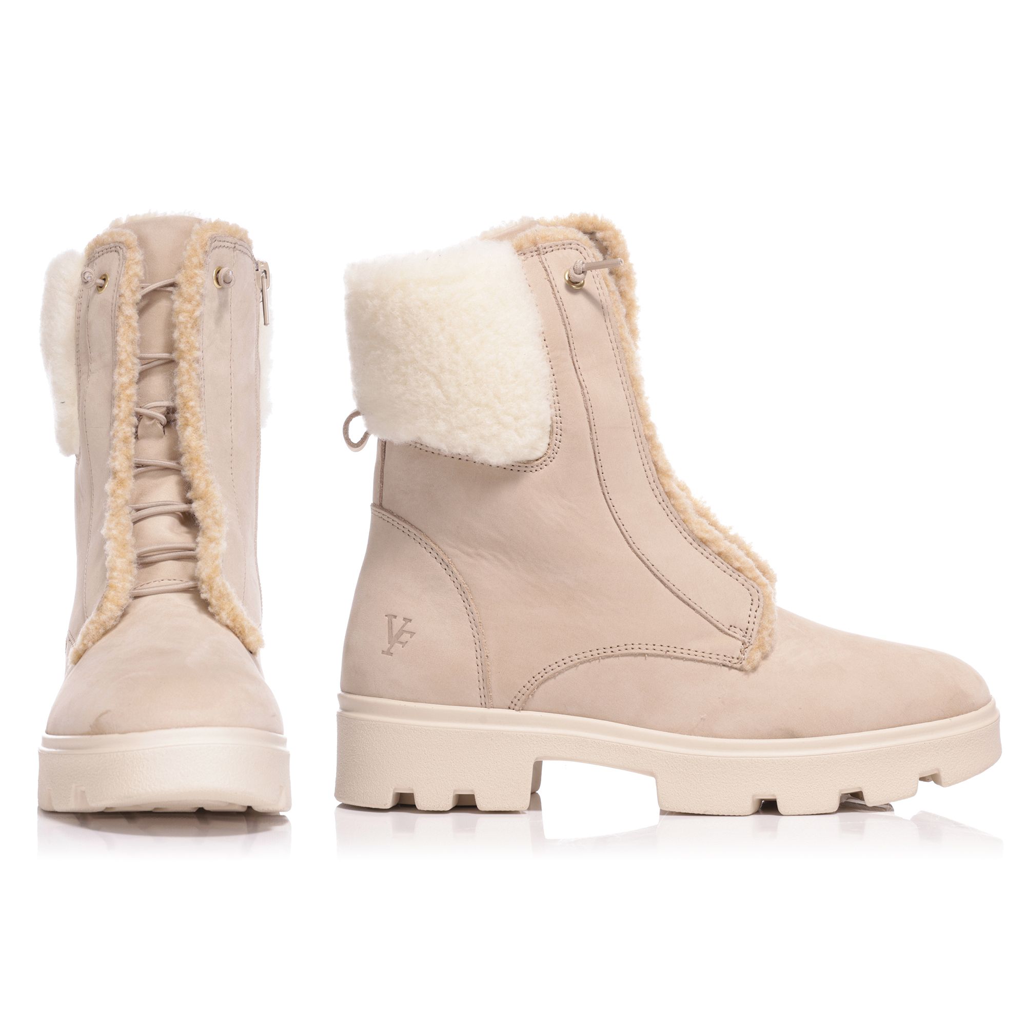 VITAFORM Damen-Stiefelette Nubukleder Teddyfell Sohle Antonia