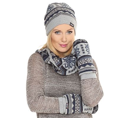 MUK LUKs® Strickset, 3tlg. Mütze, Loop, & Handschuhe wendbar