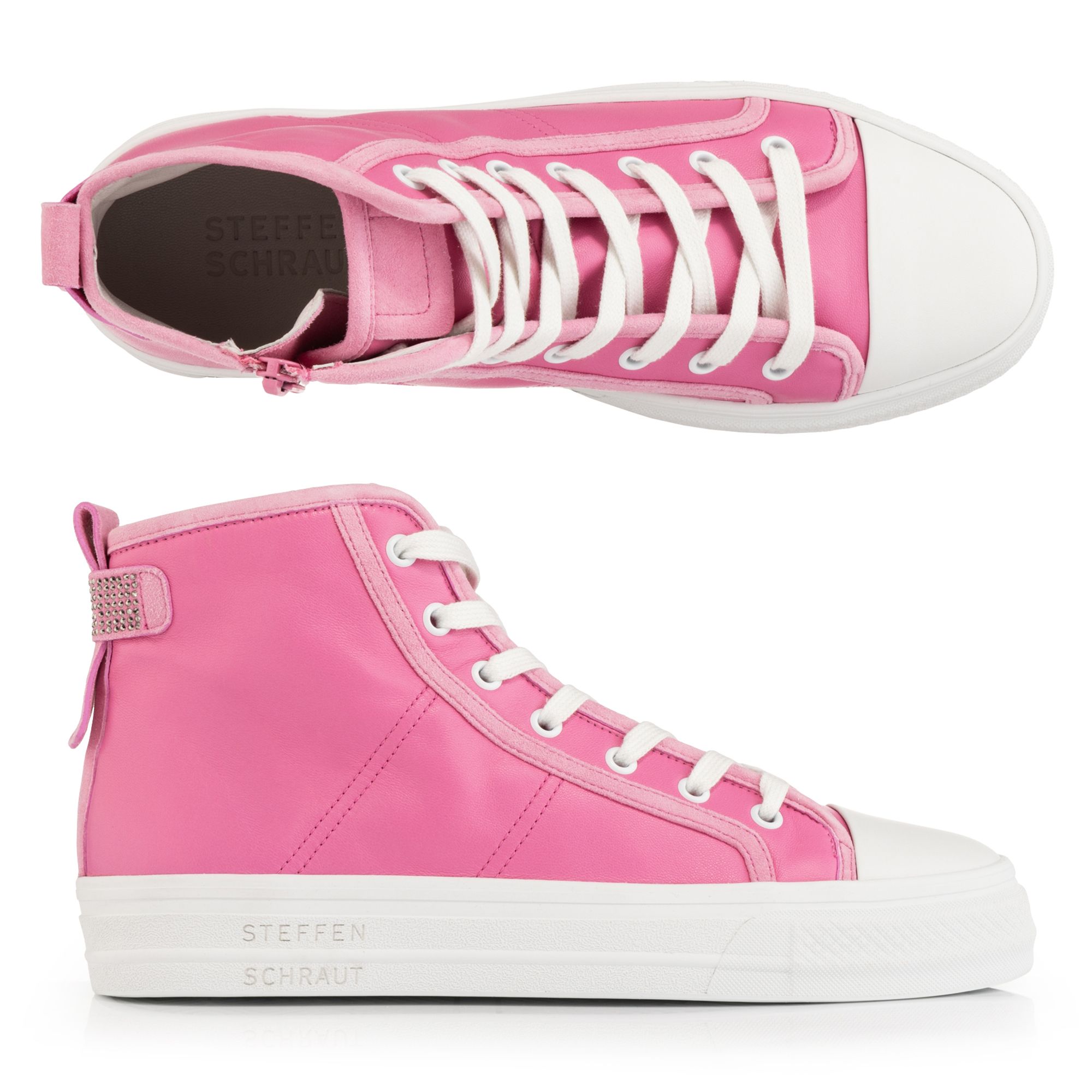 STEFFEN SCHRAUT by Kennel & Schmenger Damen-Hightop Sneaker echt Leder Strass-Detail