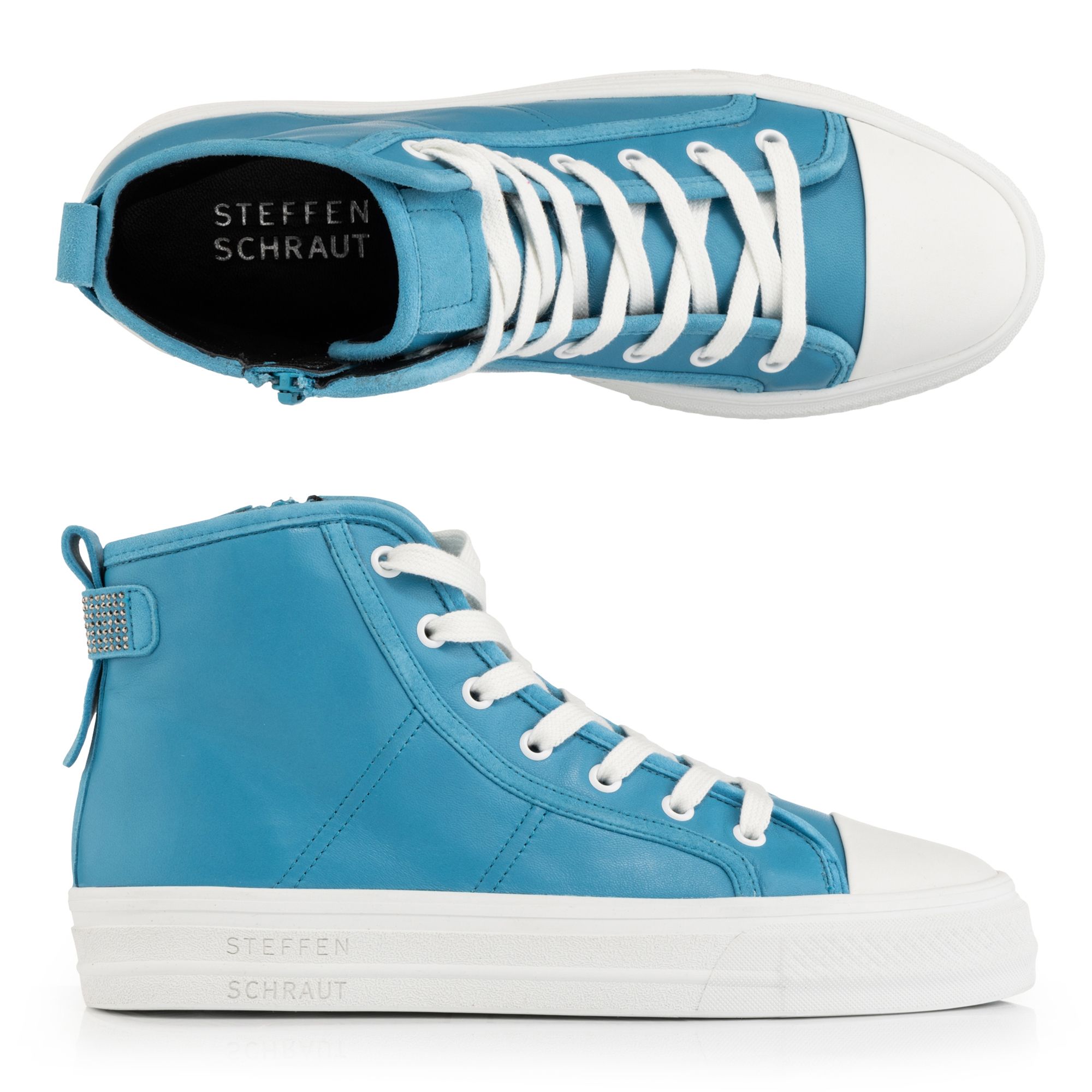 STEFFEN SCHRAUT by Kennel & Schmenger Damen-Hightop Sneaker echt Leder Strass-Detail