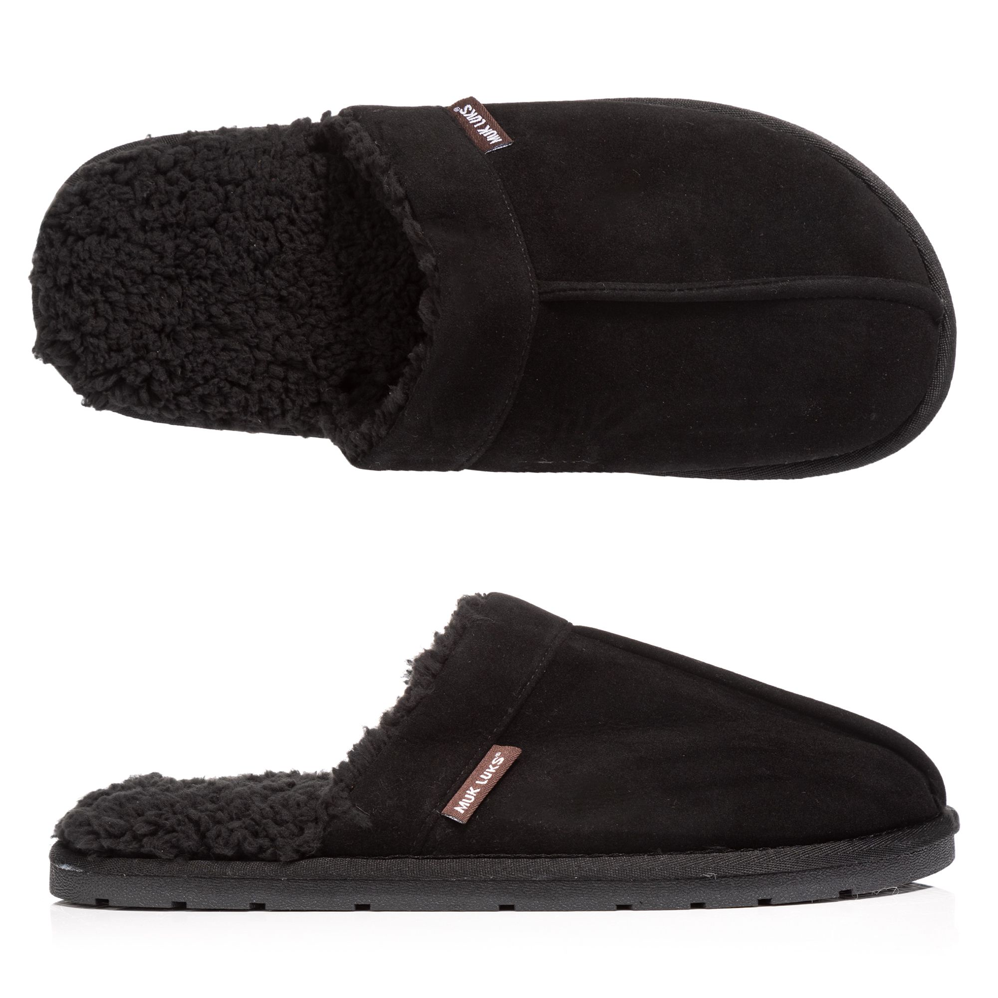 MUK LUKs Herren-Hausschuh Velourleder-Optik rutschhemmende Sohle