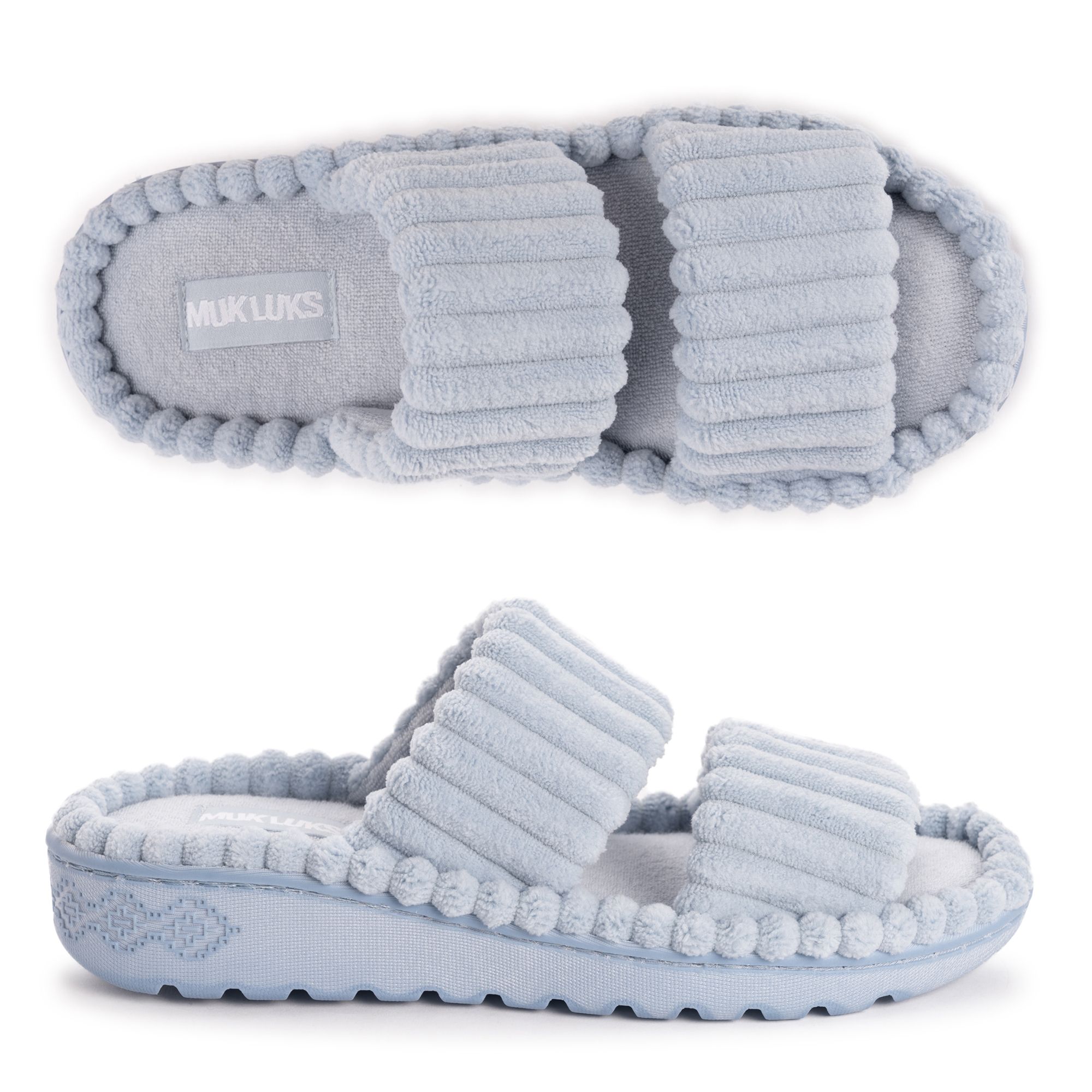 MUK LUKs Wellness-Pantolette Frottee waschbar rutschfeste Sohle