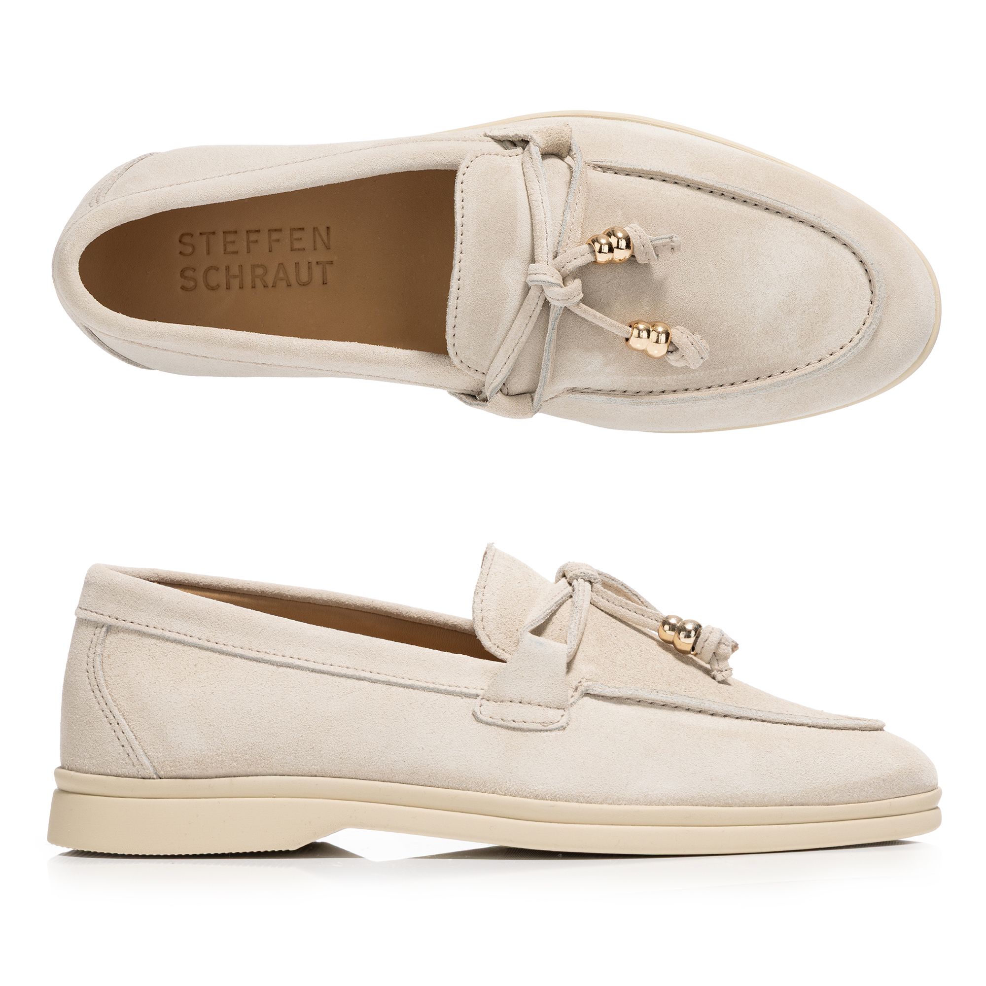 STEFFEN SCHRAUT Damen-Loafer Veloursleder soft gepolstert Made in Portugal