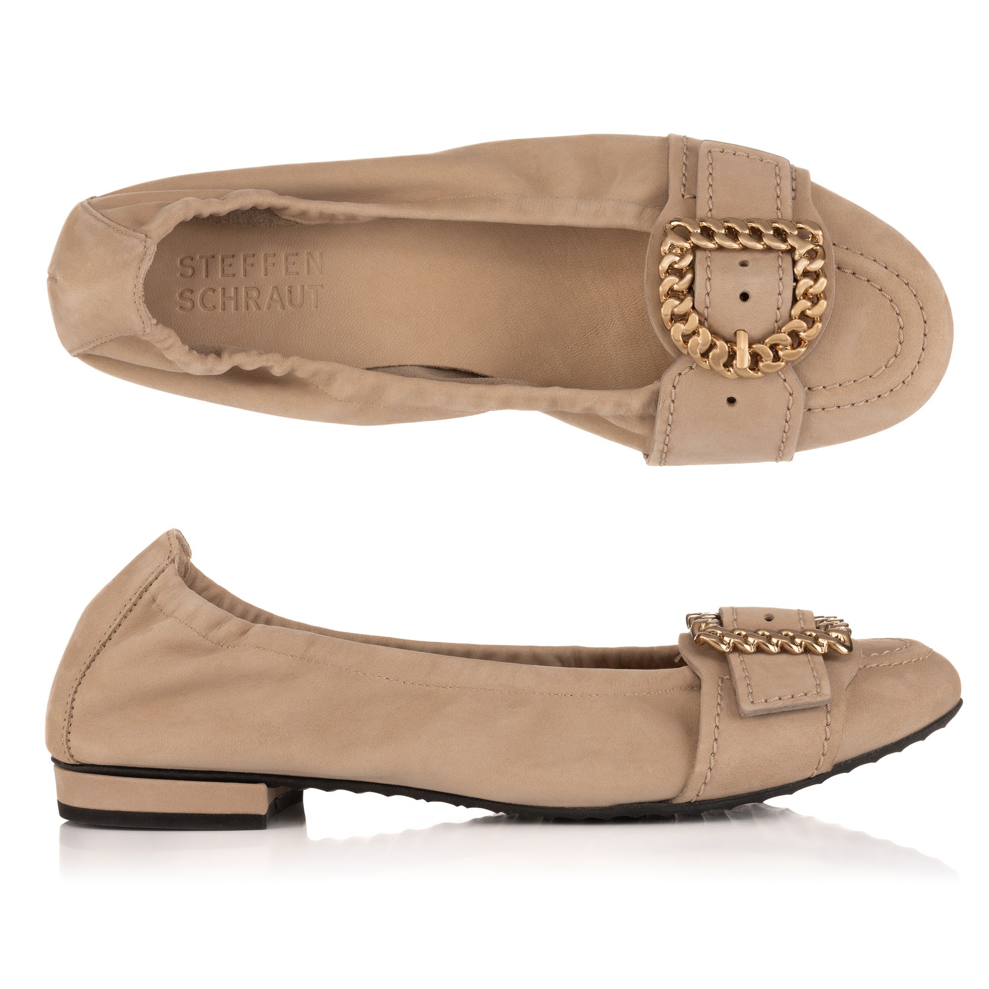 STEFFEN SCHRAUT by Kennel & Schmenger Damen-Ballerina echt Leder Absatz ca. 1cm