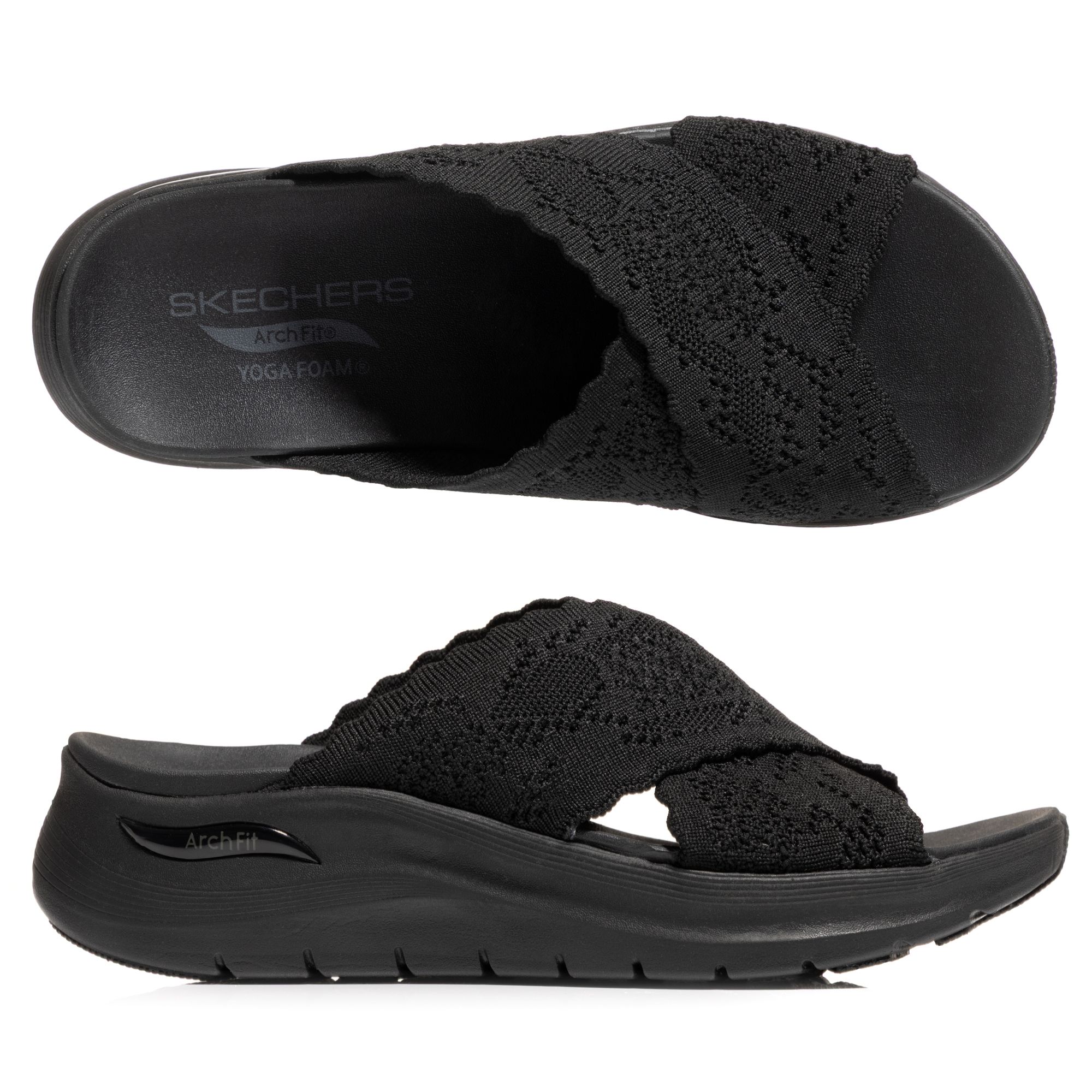 SKECHERS Damen-Pantolette Arch Fit 2.0 Strick Arch Fit®-Fußbett