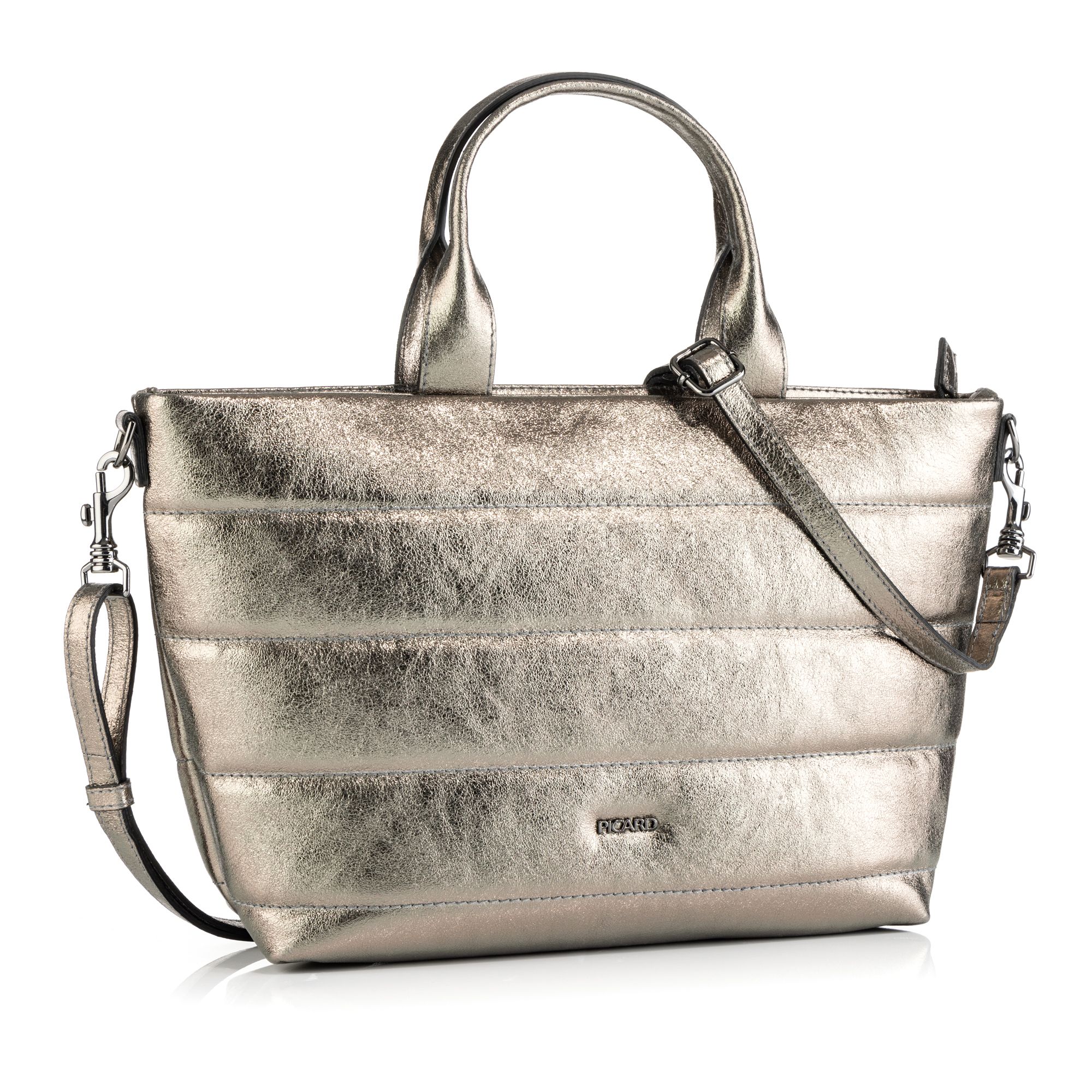 PICARD® Henkeltasche echt Leder abnehmbarer Riemen Flaschenhalter