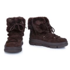 VITAFORM Damen-Stiefelette Veloursleder Fell-Optik Sohle Carlotta