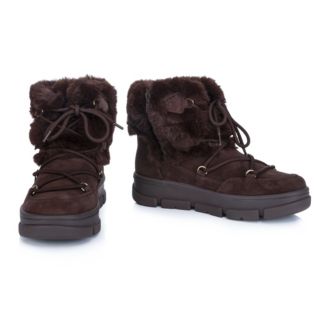 VITAFORM Damen-Stiefelette Veloursleder Fell-Optik Sohle Carlotta