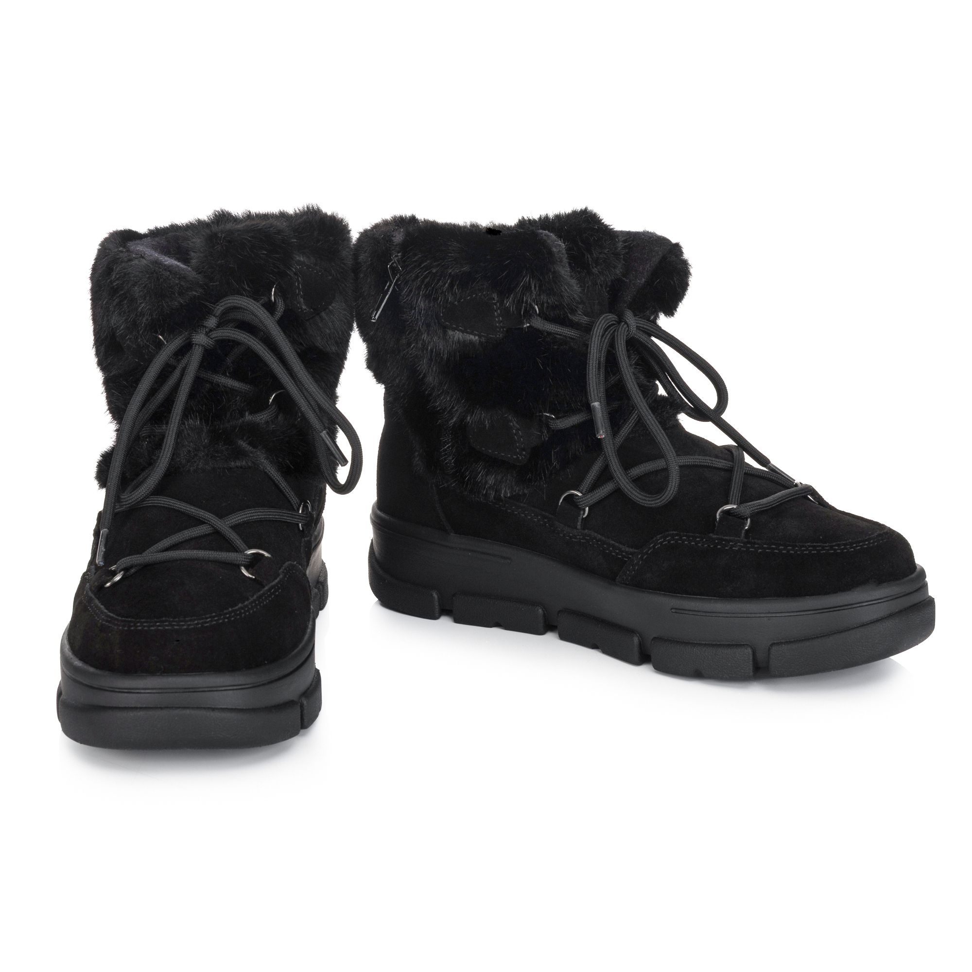 VITAFORM Damen-Stiefelette Veloursleder Fell-Optik Sohle Carlotta