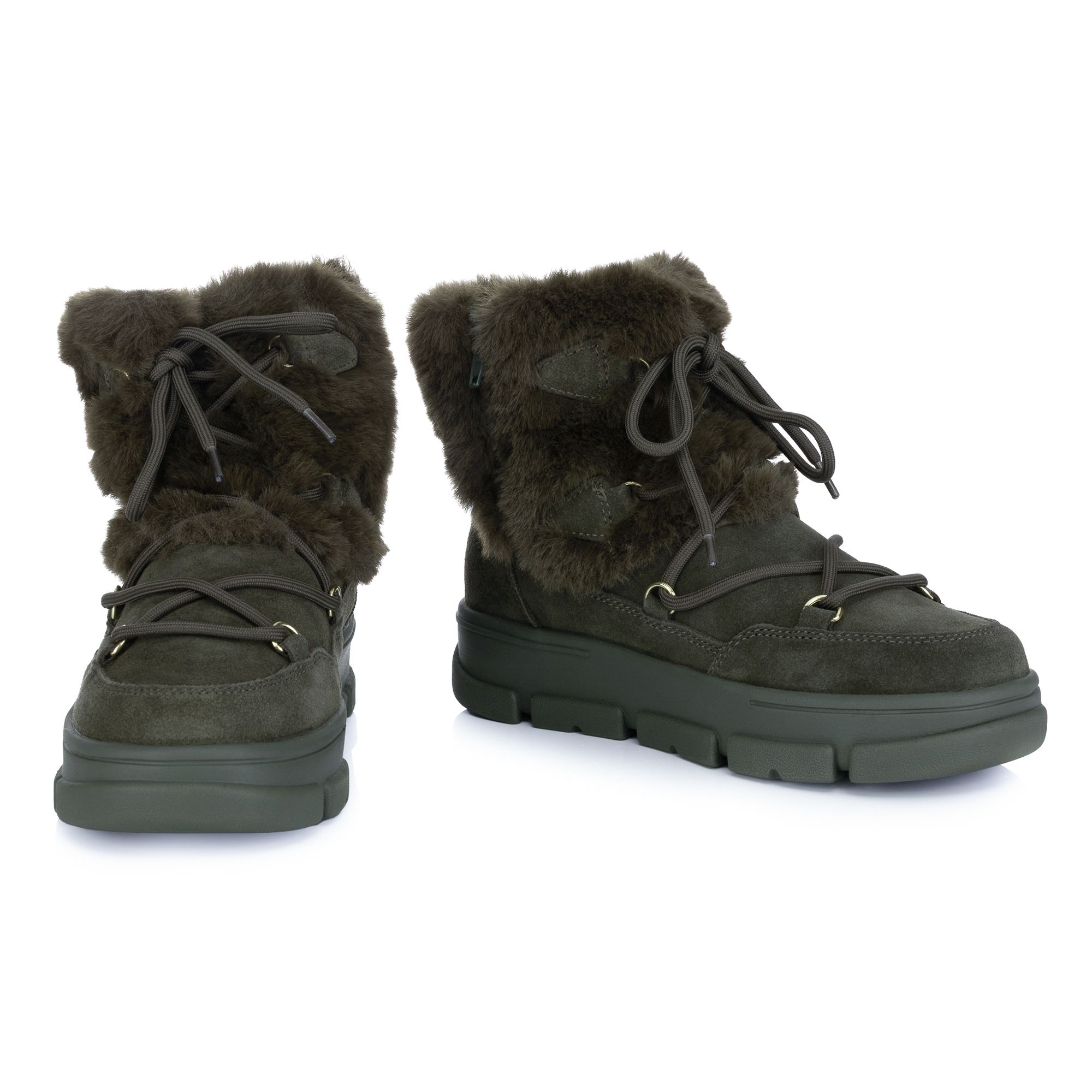 VITAFORM Damen-Stiefelette Veloursleder Fell-Optik Sohle Carlotta