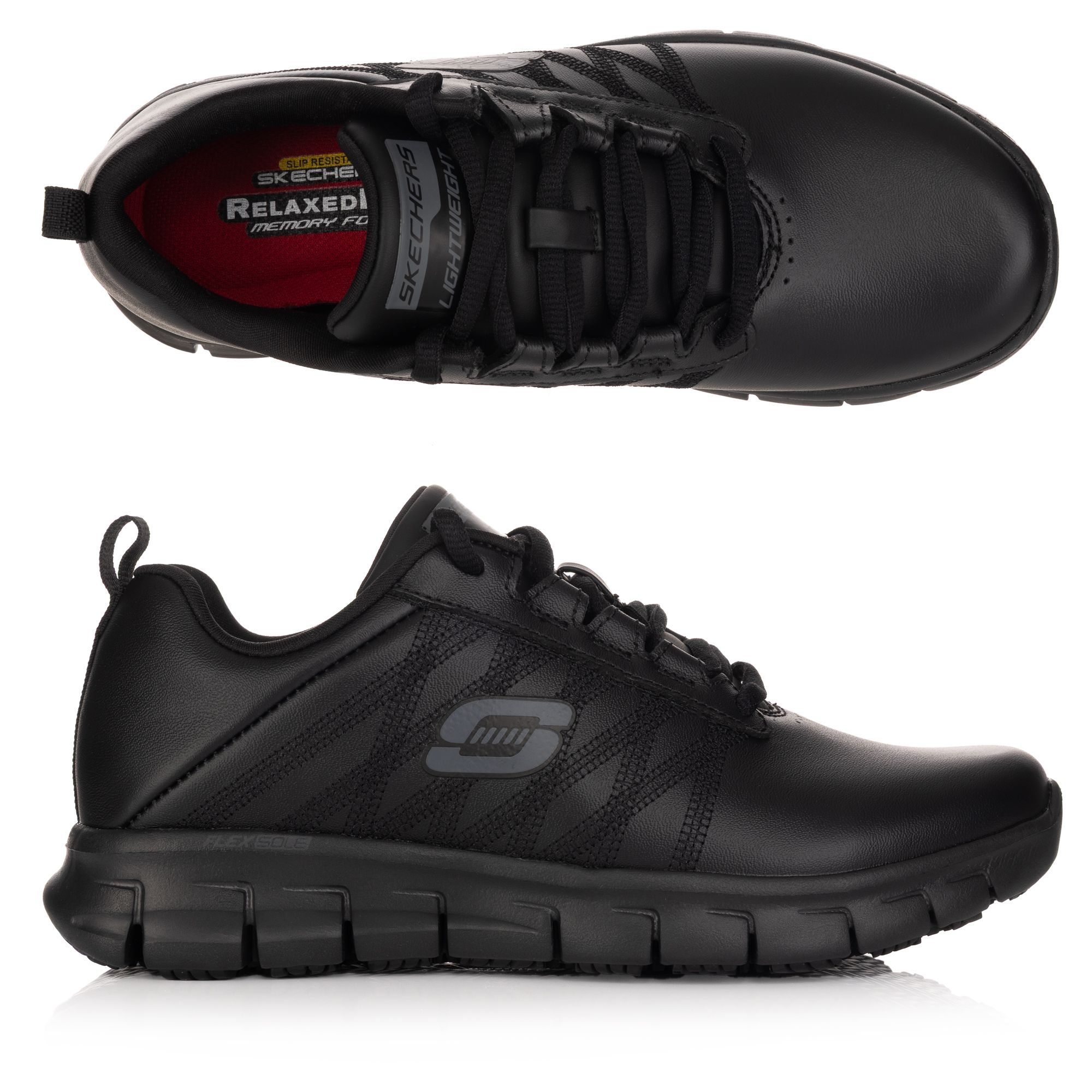 SKECHERS Damen-Arbeitsschuh Leder Rutschfeste Sohle Memory Foam