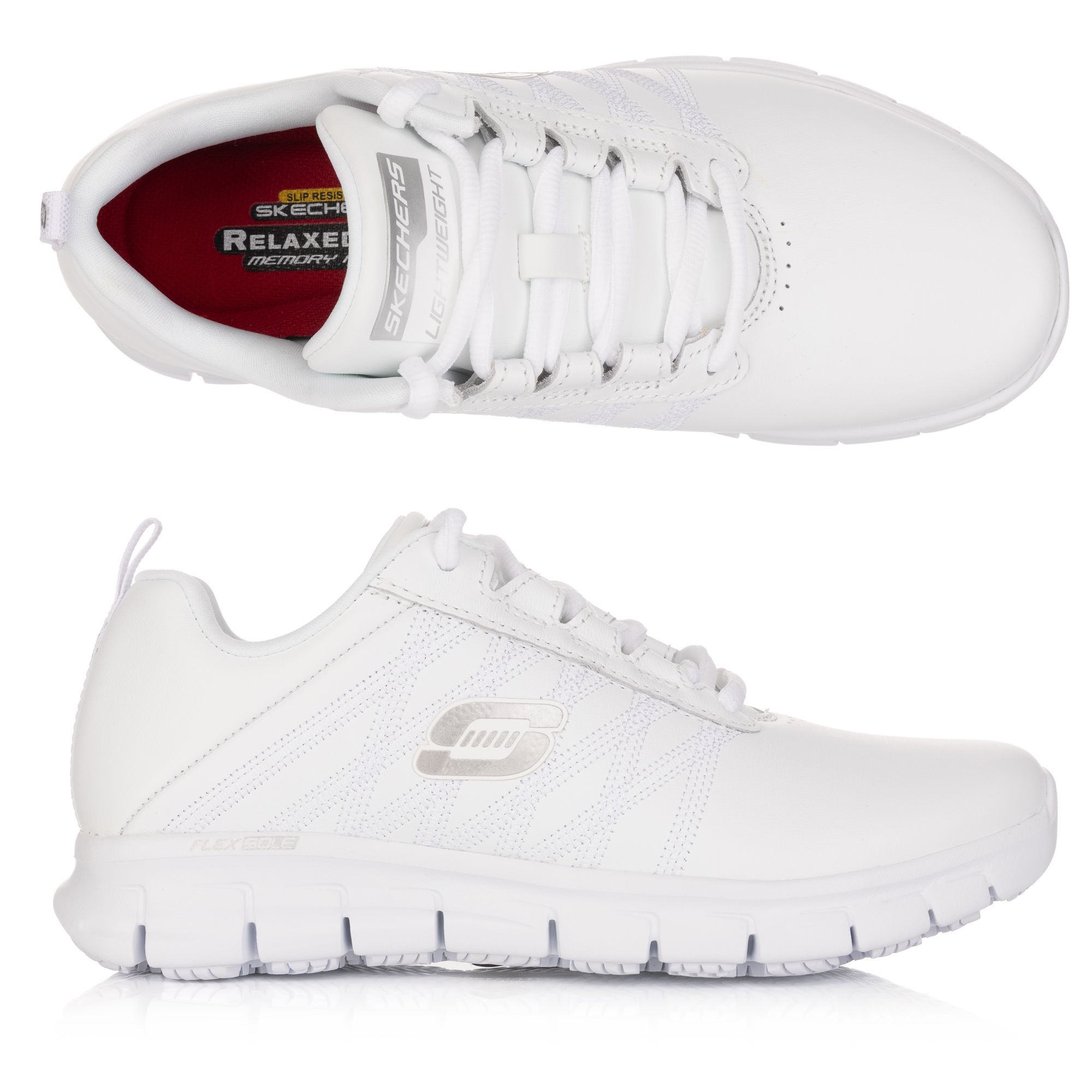 SKECHERS Damen-Arbeitsschuh Leder Rutschfeste Sohle Memory Foam