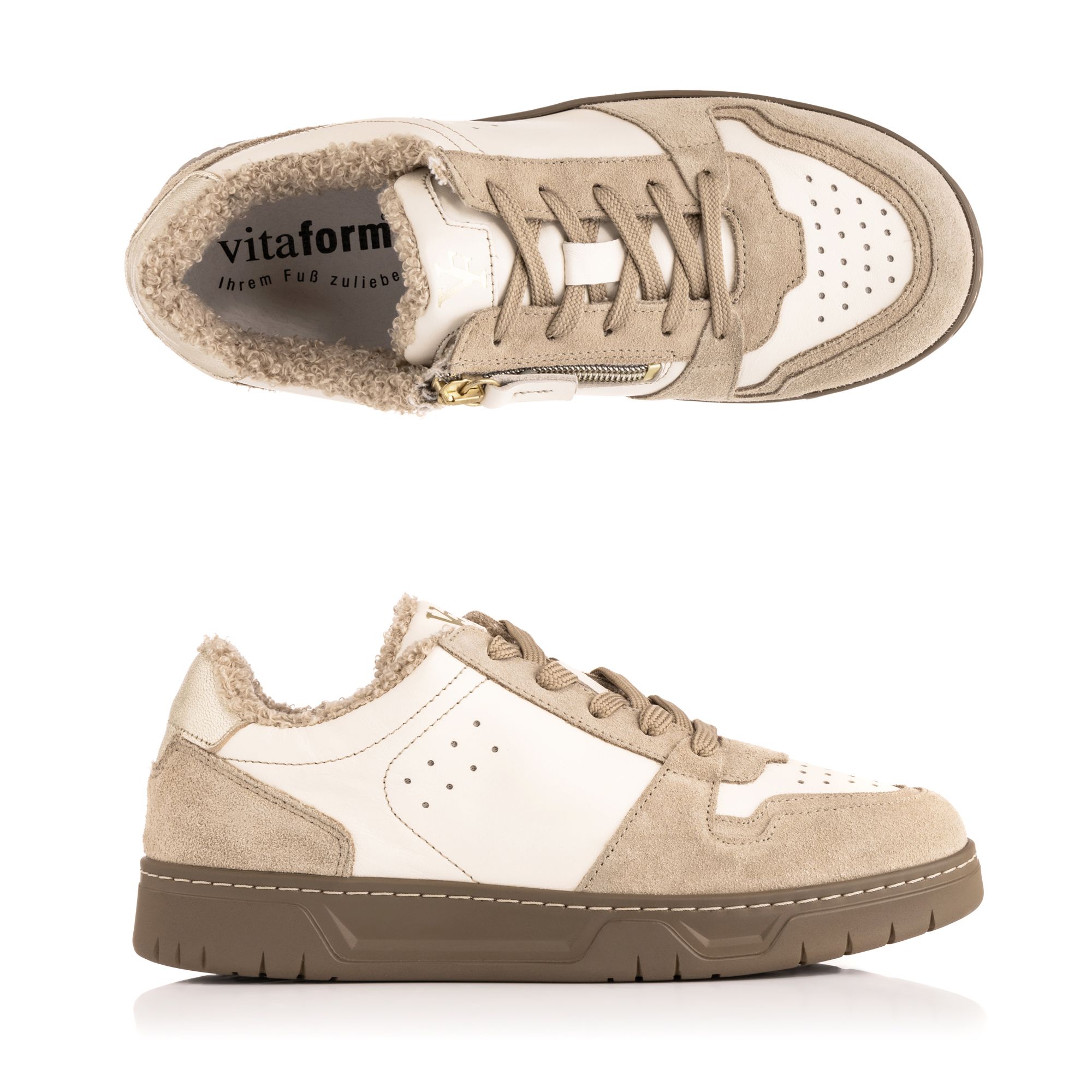 VITAFORM Damen-Sneaker echt Leder Teddyfell Sohle Marla