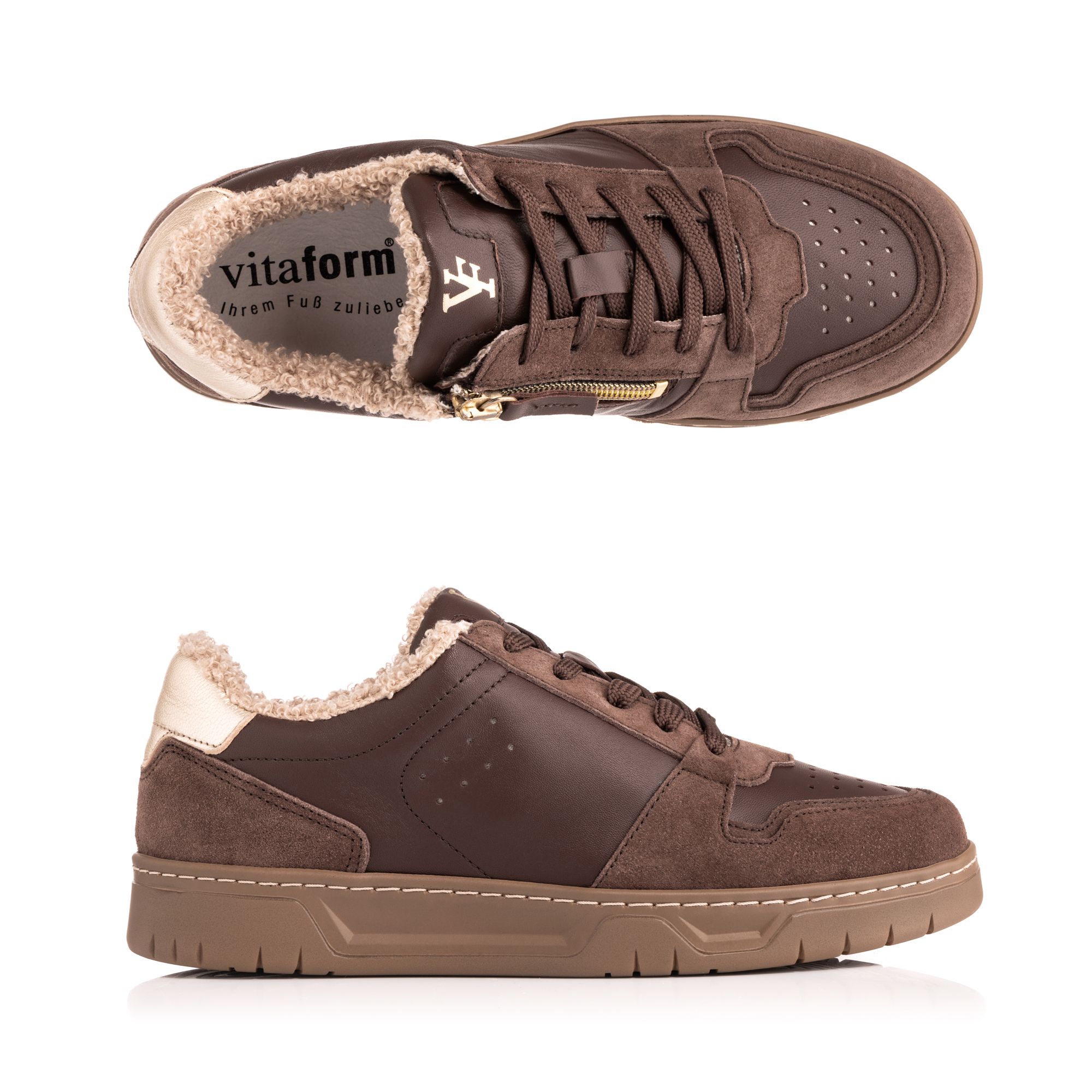 VITAFORM Damen-Sneaker echt Leder Teddyfell Sohle Marla