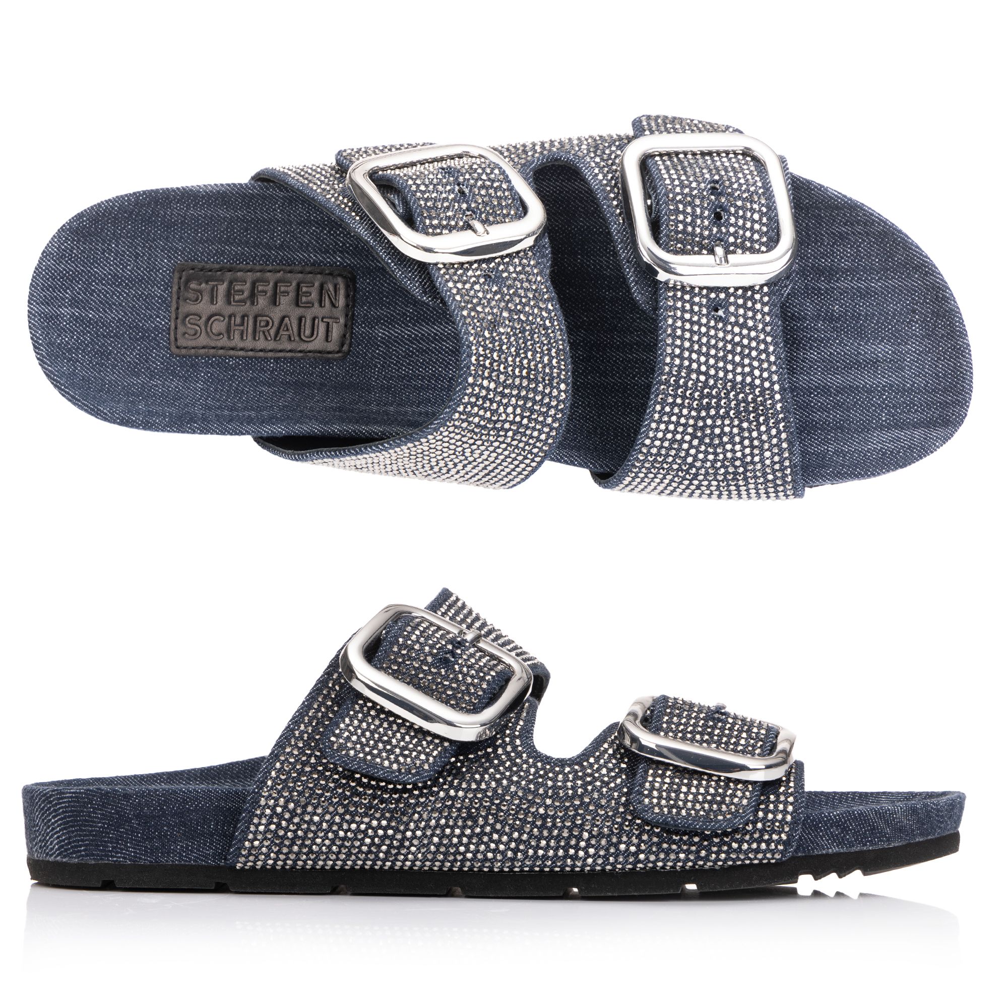 STEFFEN SCHRAUT by Kennel & Schmenger Damen-Pantolette Jeans-Optik 2 verstellbare Riemen