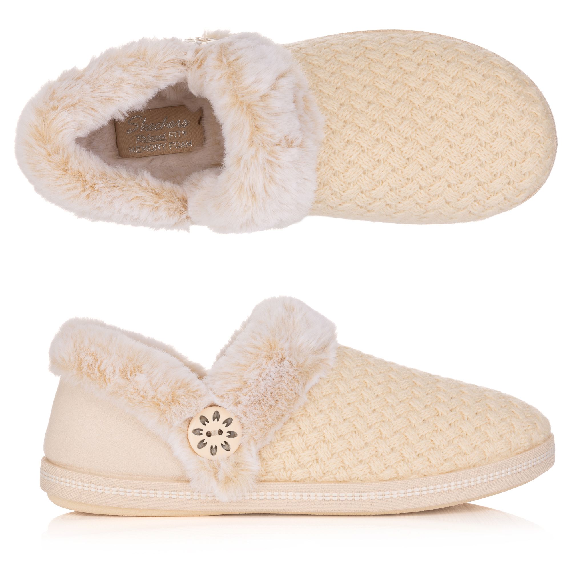  SKECHERS Damen-Hausschuhe Cozy Campfire Materialmix Memory Foam
