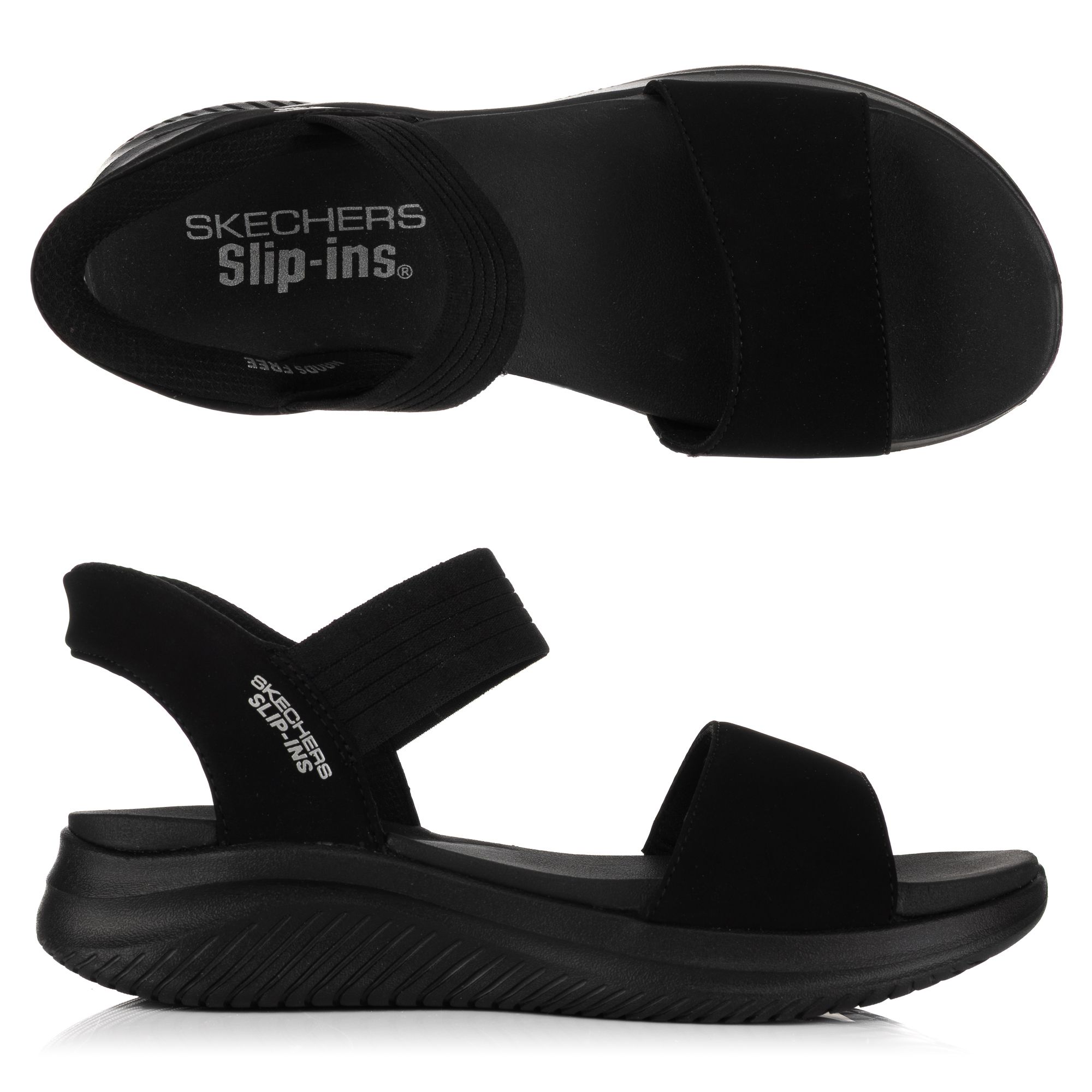 SKECHERS Damen-Sandale Ultra Flex 3.0 Materialmix Hands Free Slip-ins®