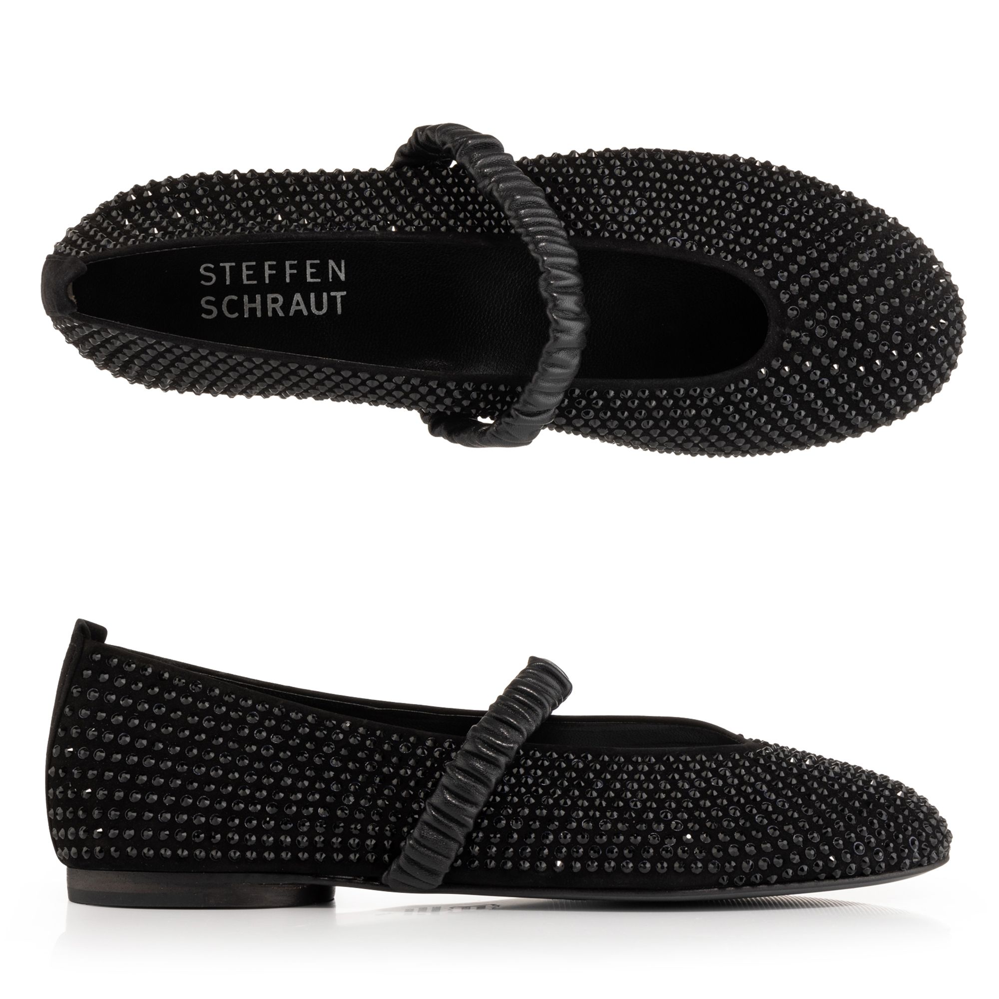 STEFFEN SCHRAUT by Kennel & Schmenger Damen-Ballerina echt Leder Strass-Details