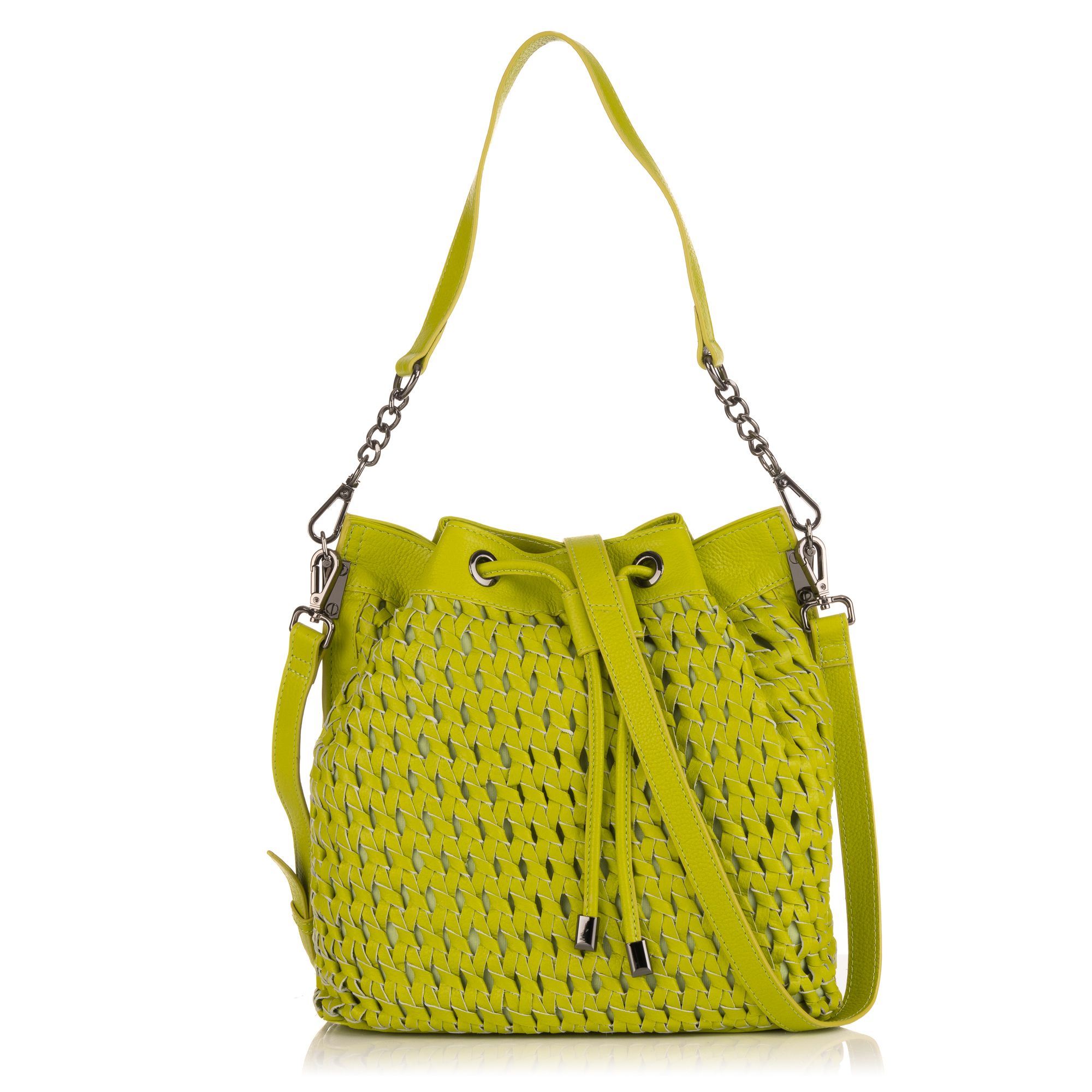 DAWID by Dawid Tomaszewski Beuteltasche echt Leder Flechtoptik