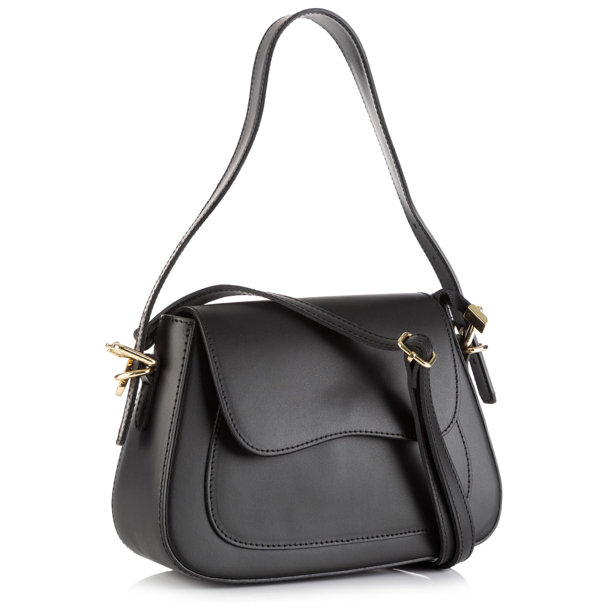 VIA MILANO Schultertasche echt Leder verst. Trageriemen div. Fächer