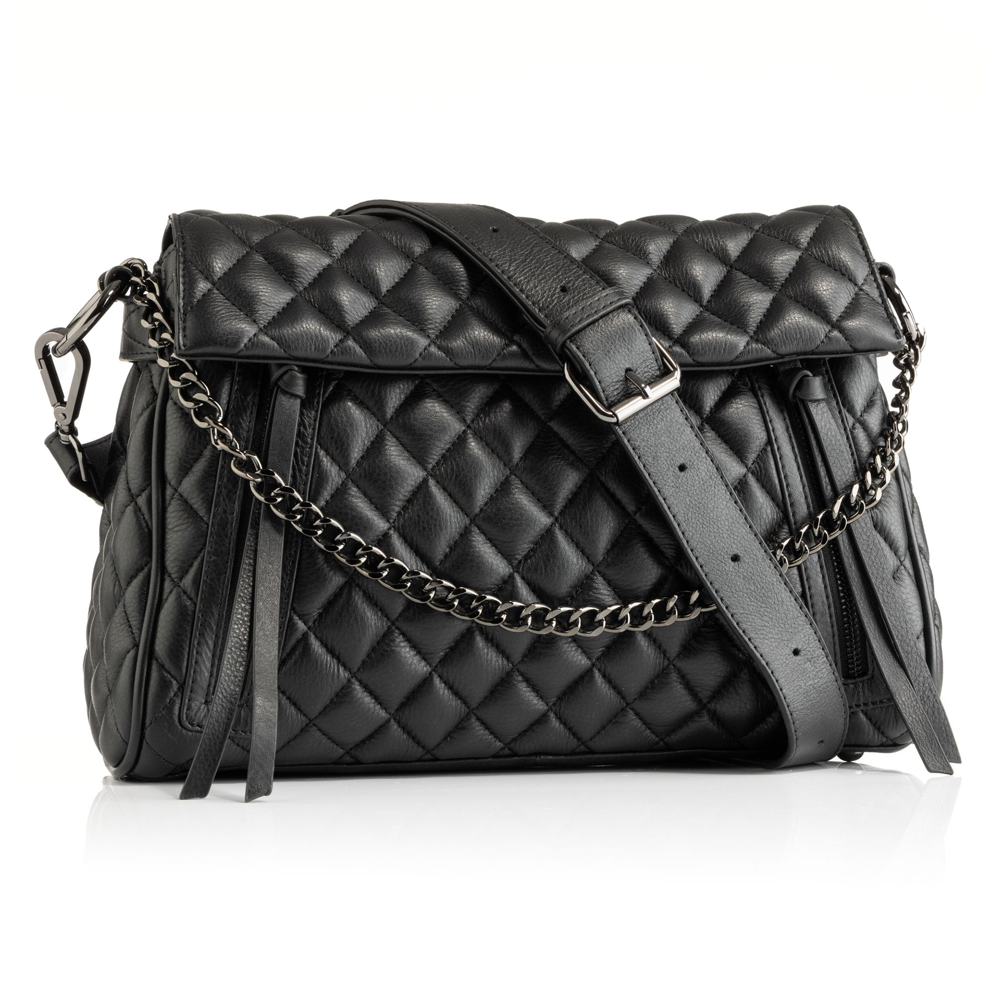 DAWID by Dawid Tomaszewski Henkeltasche echt Leder Rautensteppung