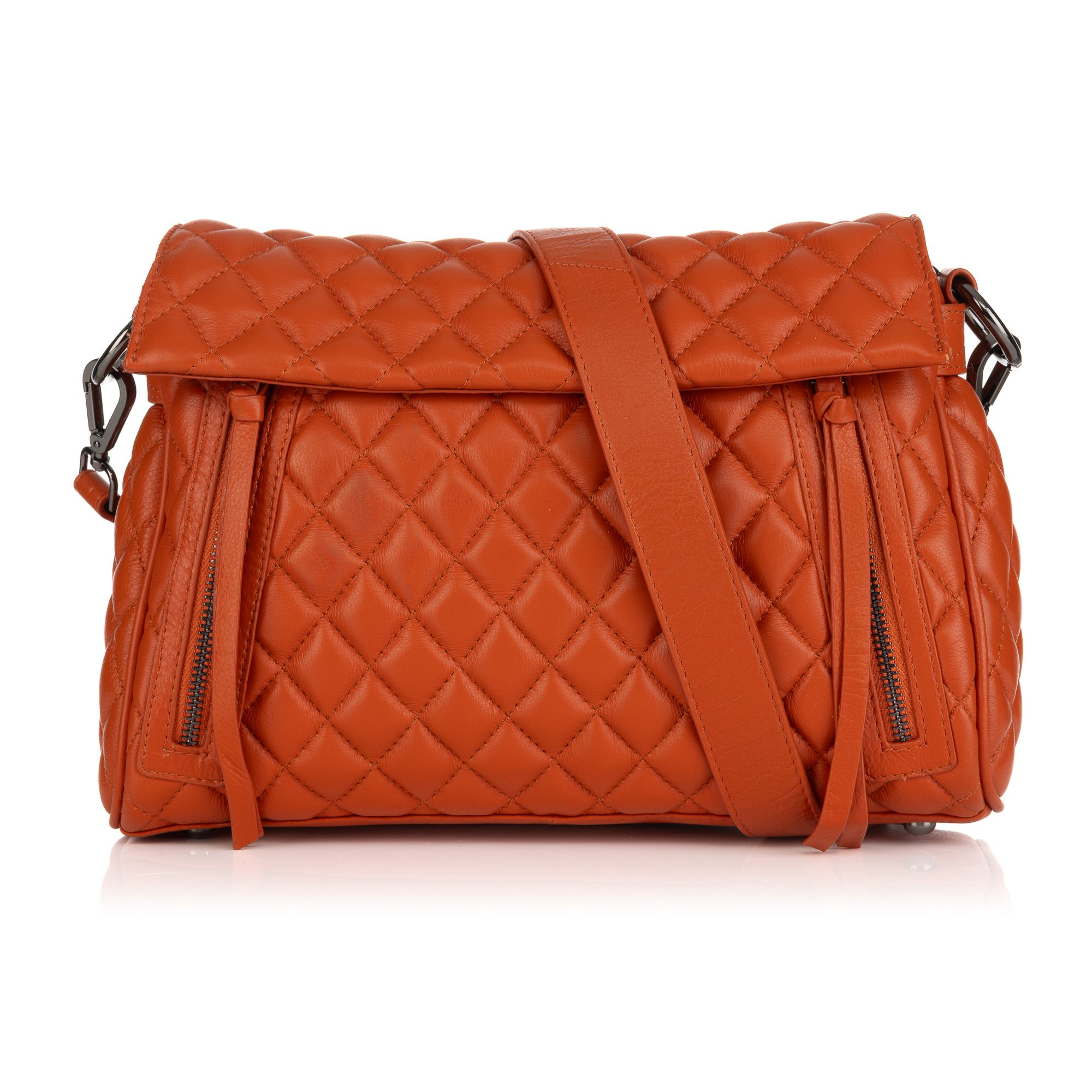 DAWID by Dawid Tomaszewski Henkeltasche echt Leder Rautensteppung