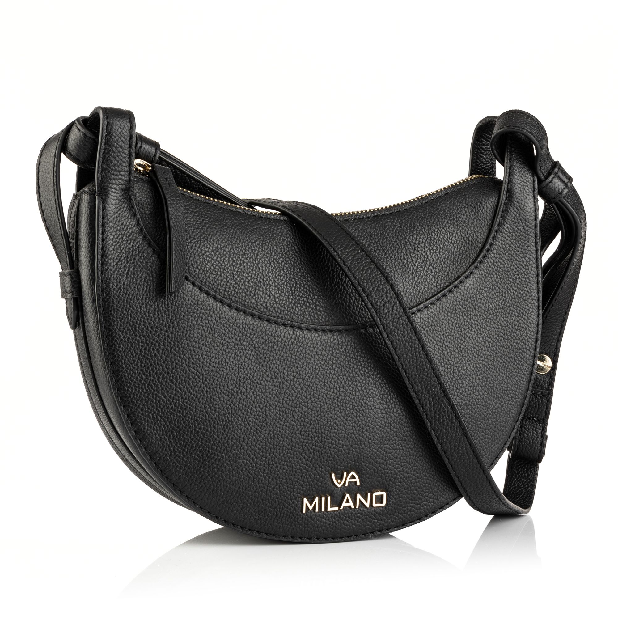 VIA MILANO Midi-Umhängetasche echt Leder diverse Fächer verstellbarer Riemen