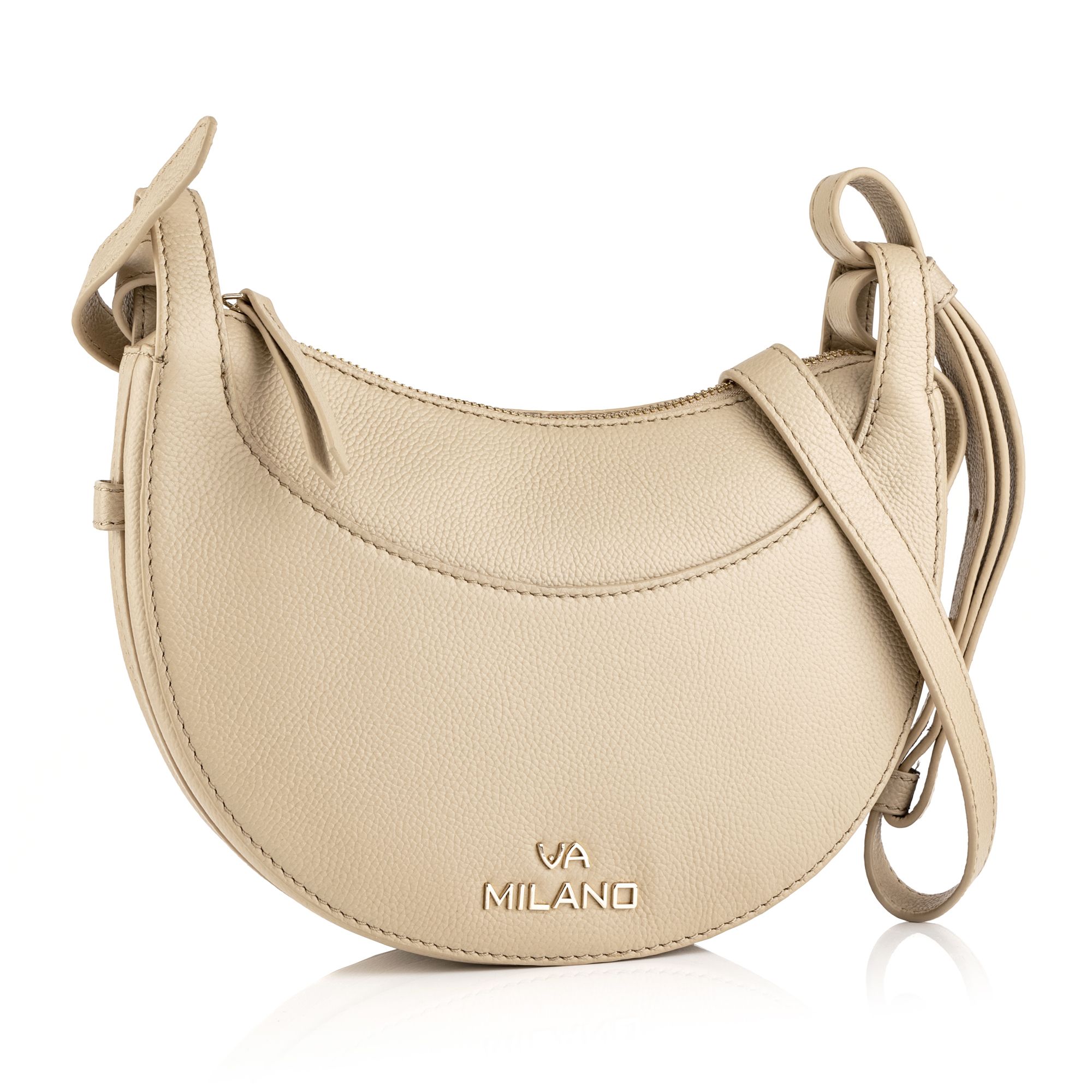 VIA MILANO Midi-Umhängetasche echt Leder diverse Fächer verstellbarer Riemen