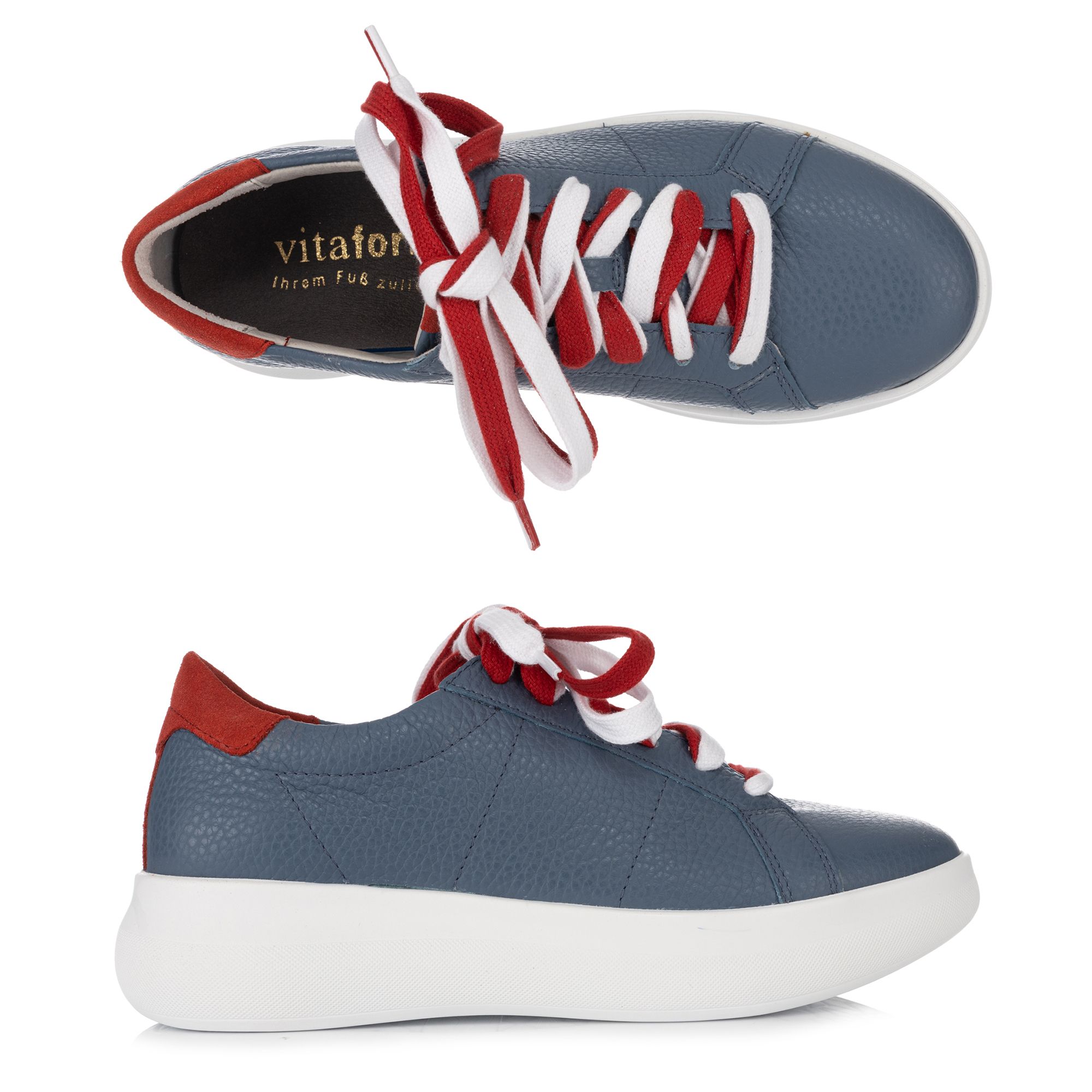 VITAFORM Damen-Sneaker Nappaleder Veloursdetails Sohle Celine