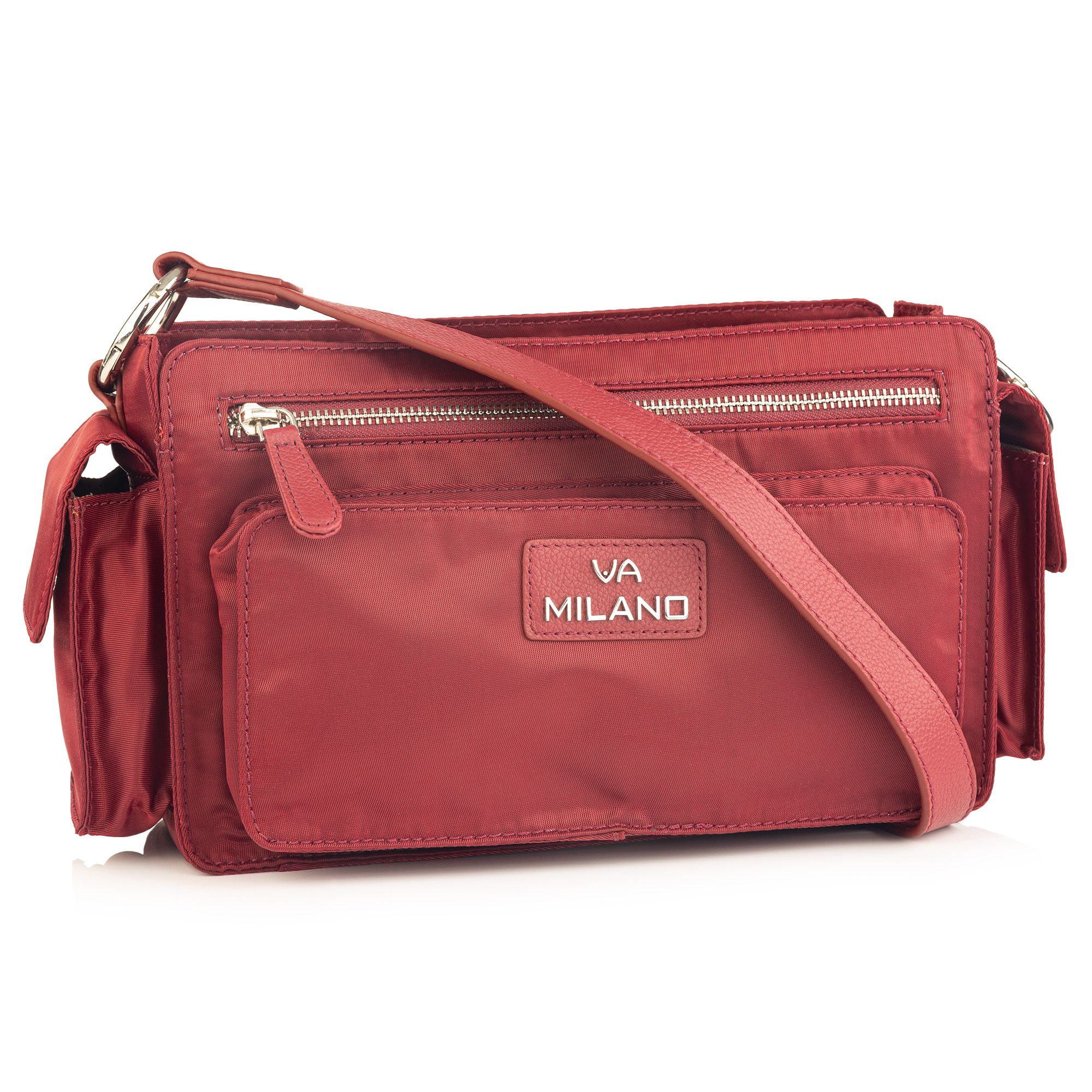 VIA MILANO Umhängetasche Nylon diverse Fächer abnehmbarer Riemen