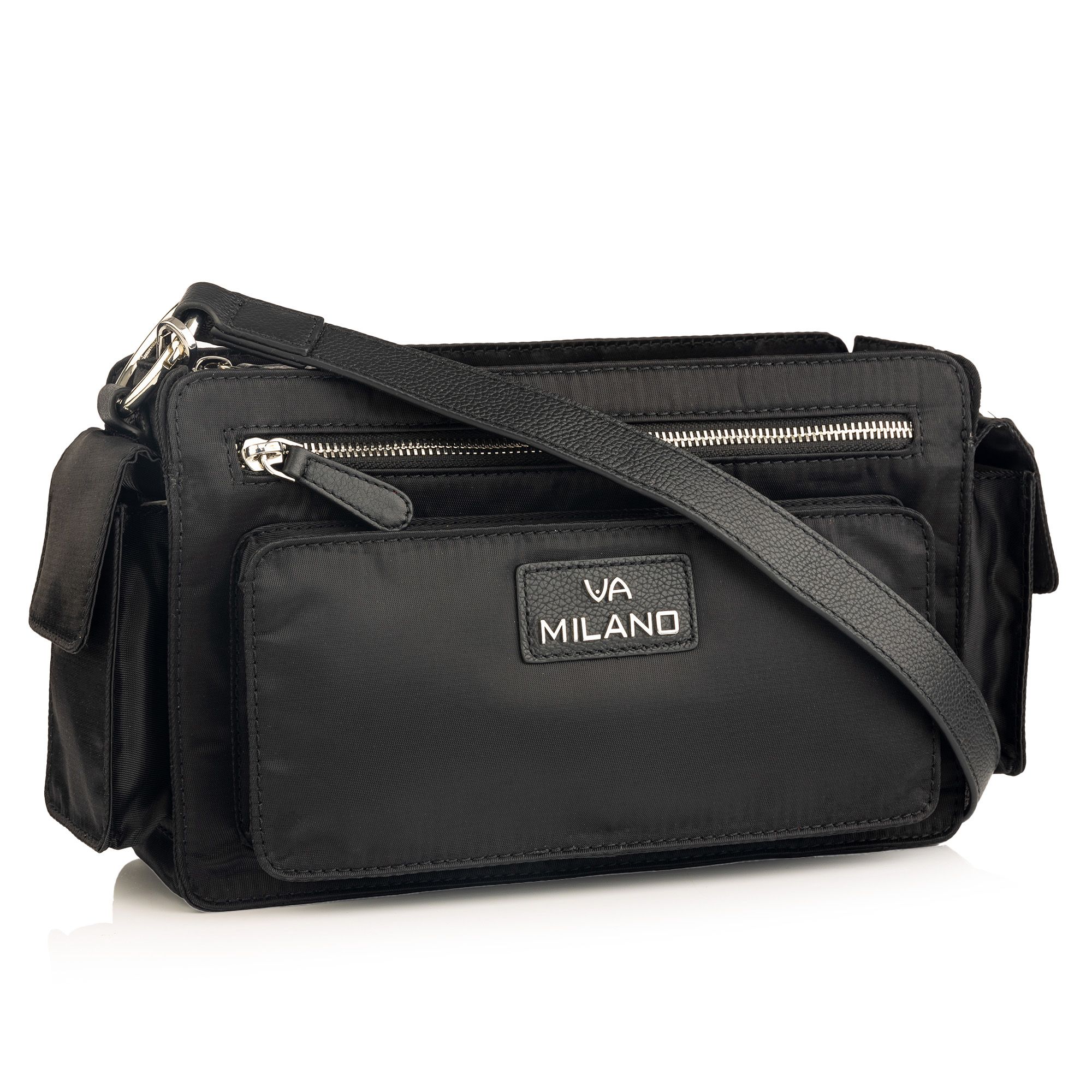 VIA MILANO Umhängetasche Nylon diverse Fächer abnehmbarer Riemen