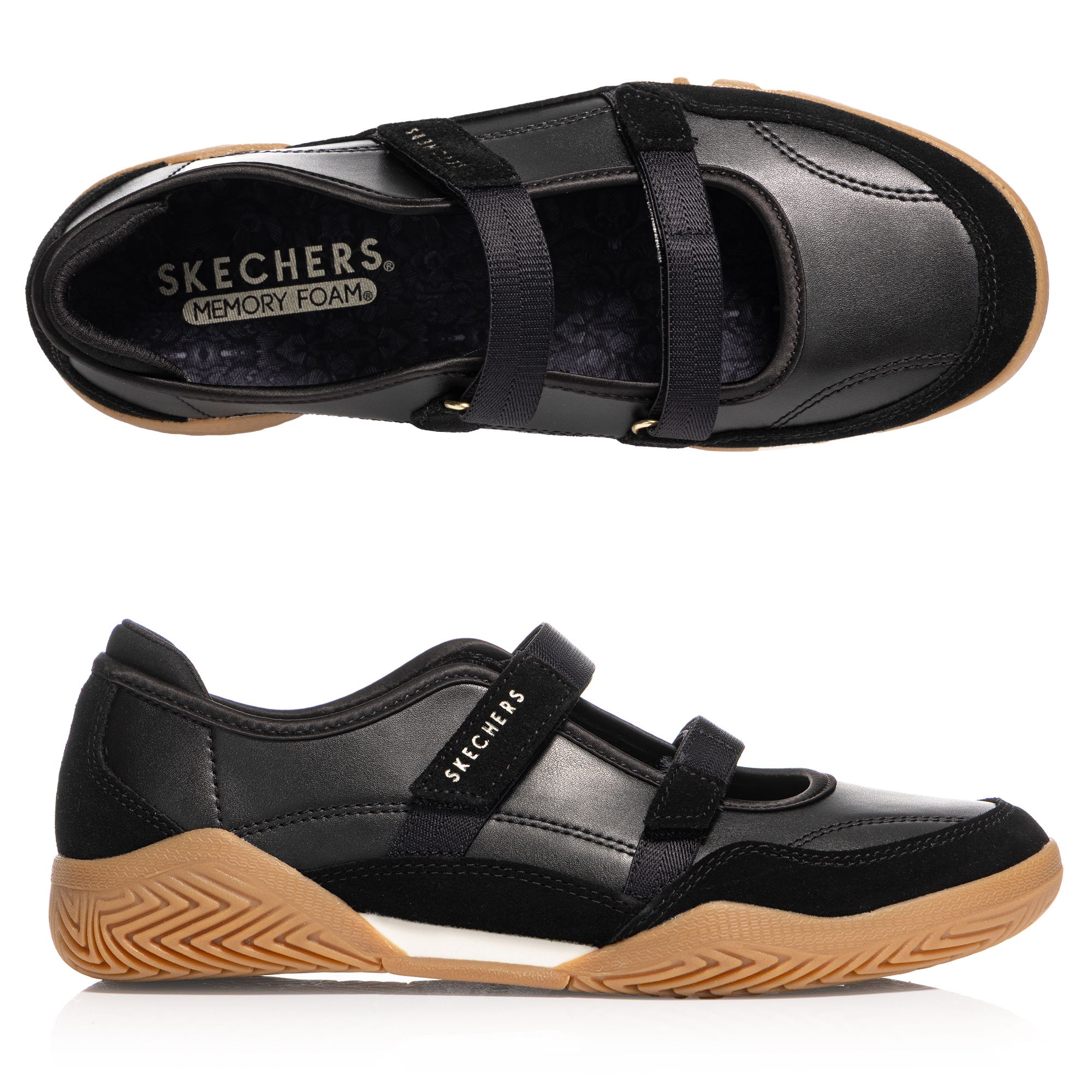 SKECHERS Damen-Sneaker Zinger Evo Materialmix Klettverschluss