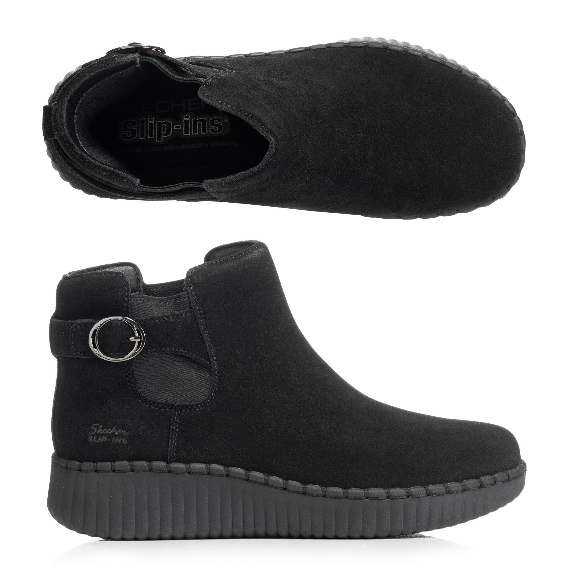 SKECHERS Damen-Stiefelette Wilshire Wildleder Hands Free Slip-ins®