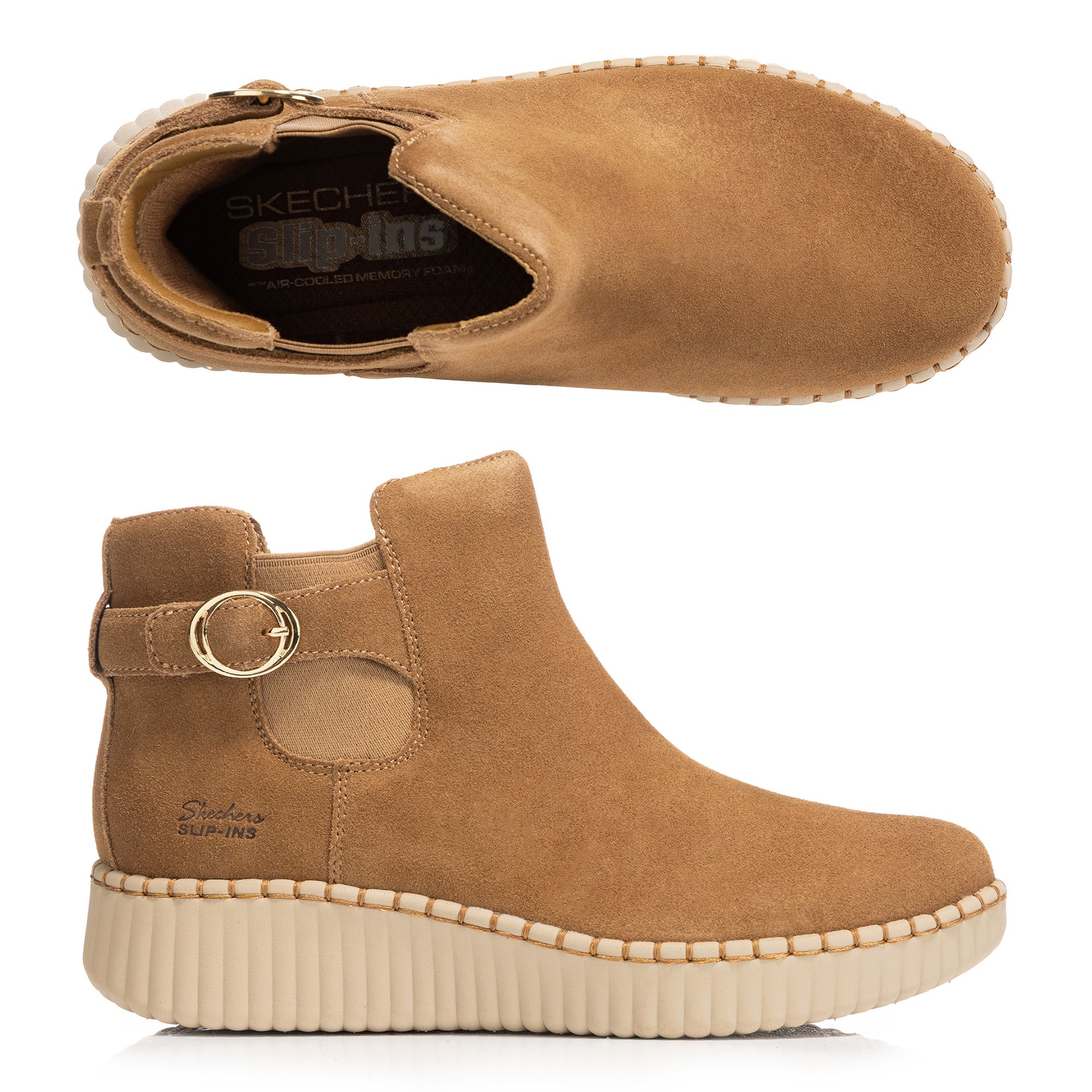SKECHERS Damen-Stiefelette Wilshire Wildleder Hands Free Slip-ins®
