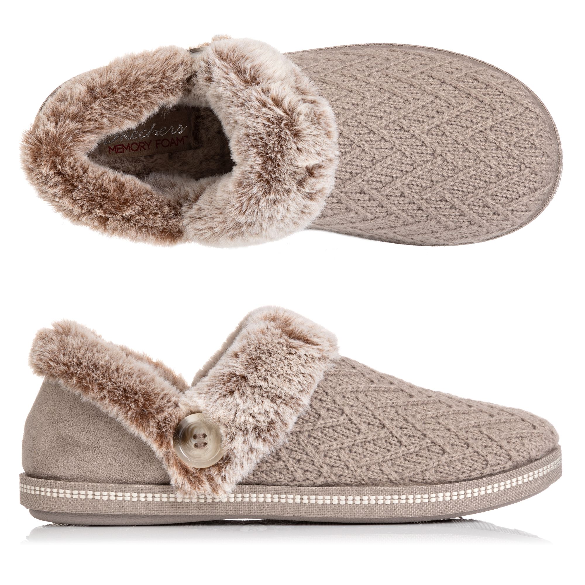 SKECHERS Damen-Hausschuh Cozy Campfire Materialmix Memory Foam